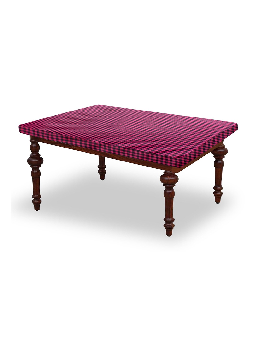 

Stylista Maroon & Black Checked Printed Waterproof Table Cover