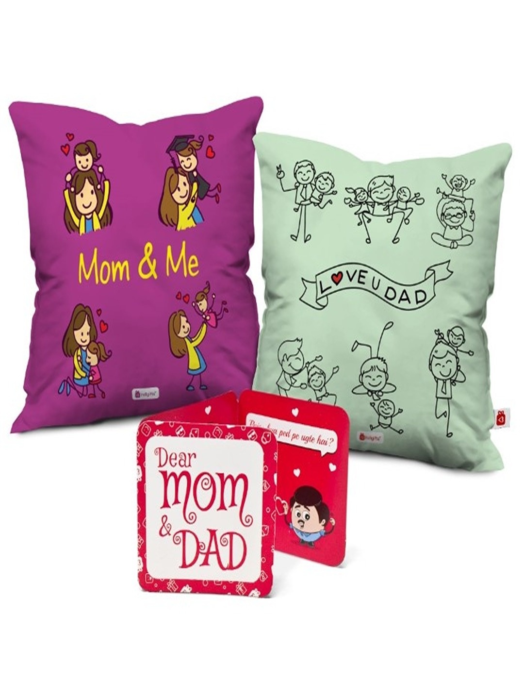 

Indigifts Green & Purple 2 Pieces Printed Cushion Cover