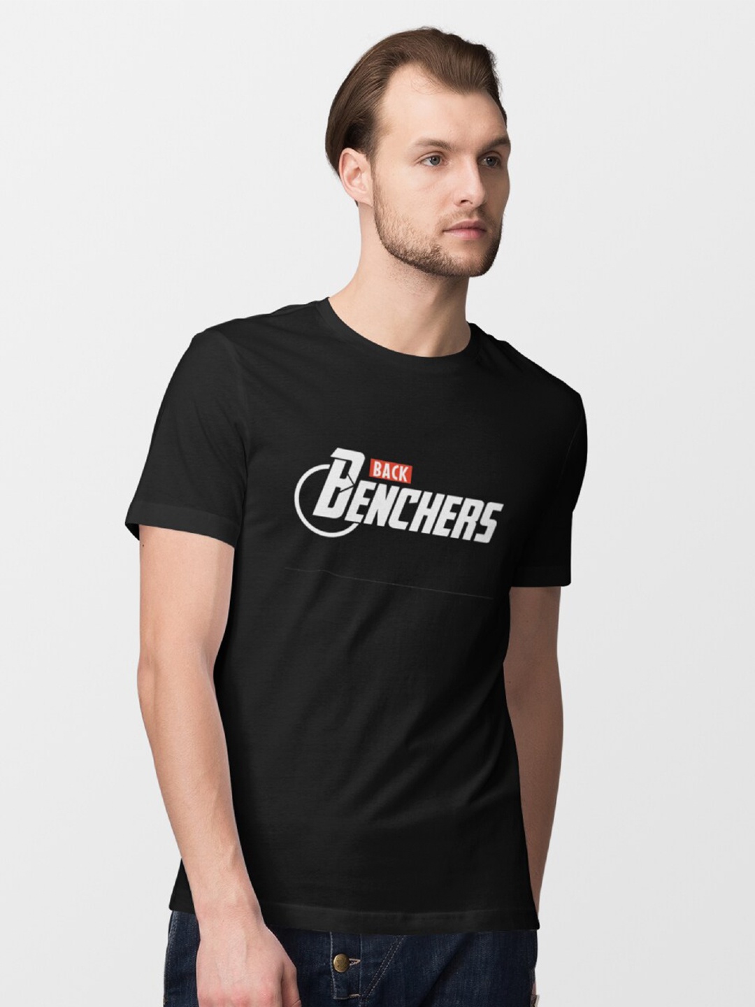 

Styched Men Black Typography Printed Pockets T-shirt