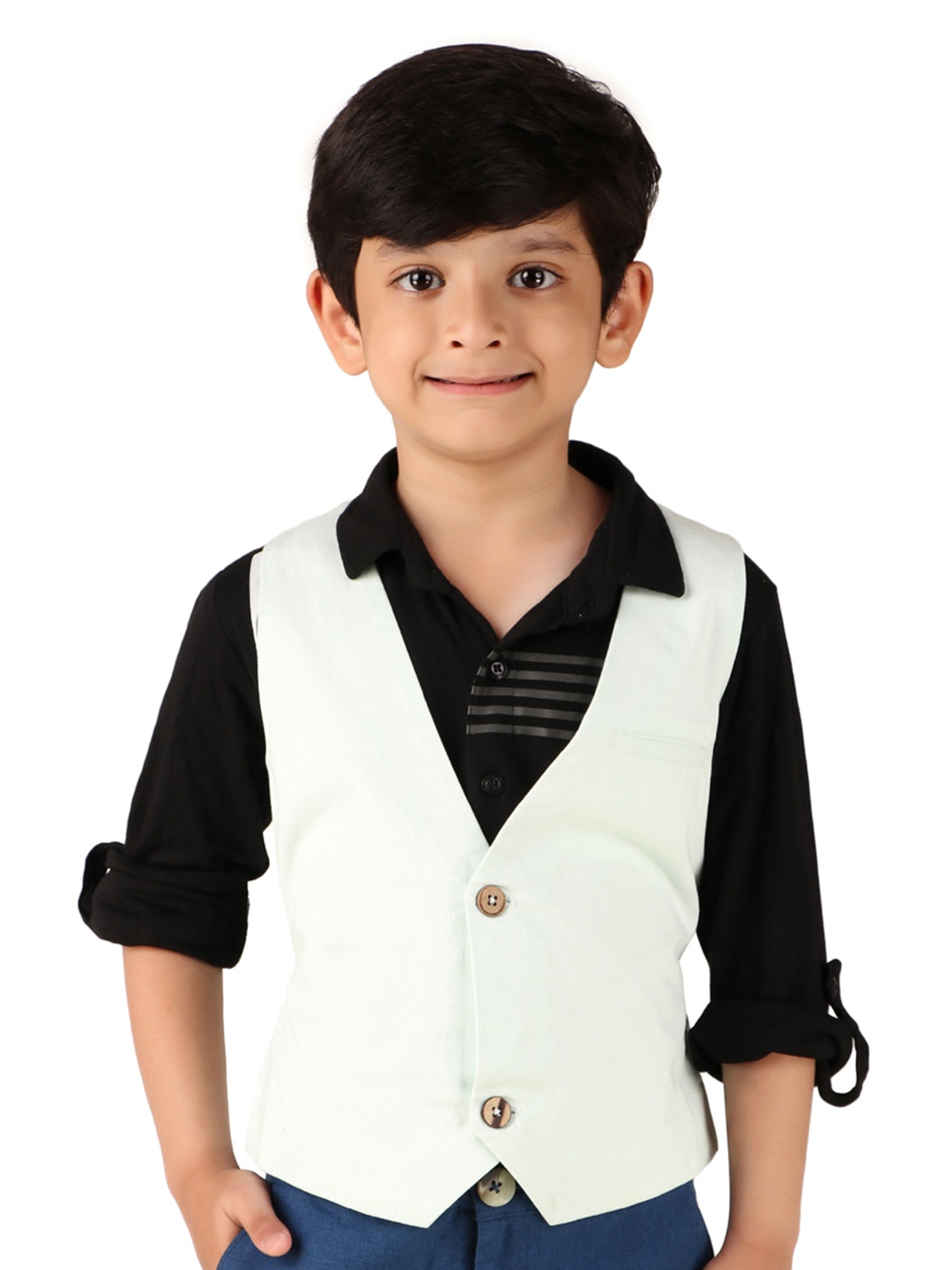 

Miyo Boys V-Neck Waistcoat, Green