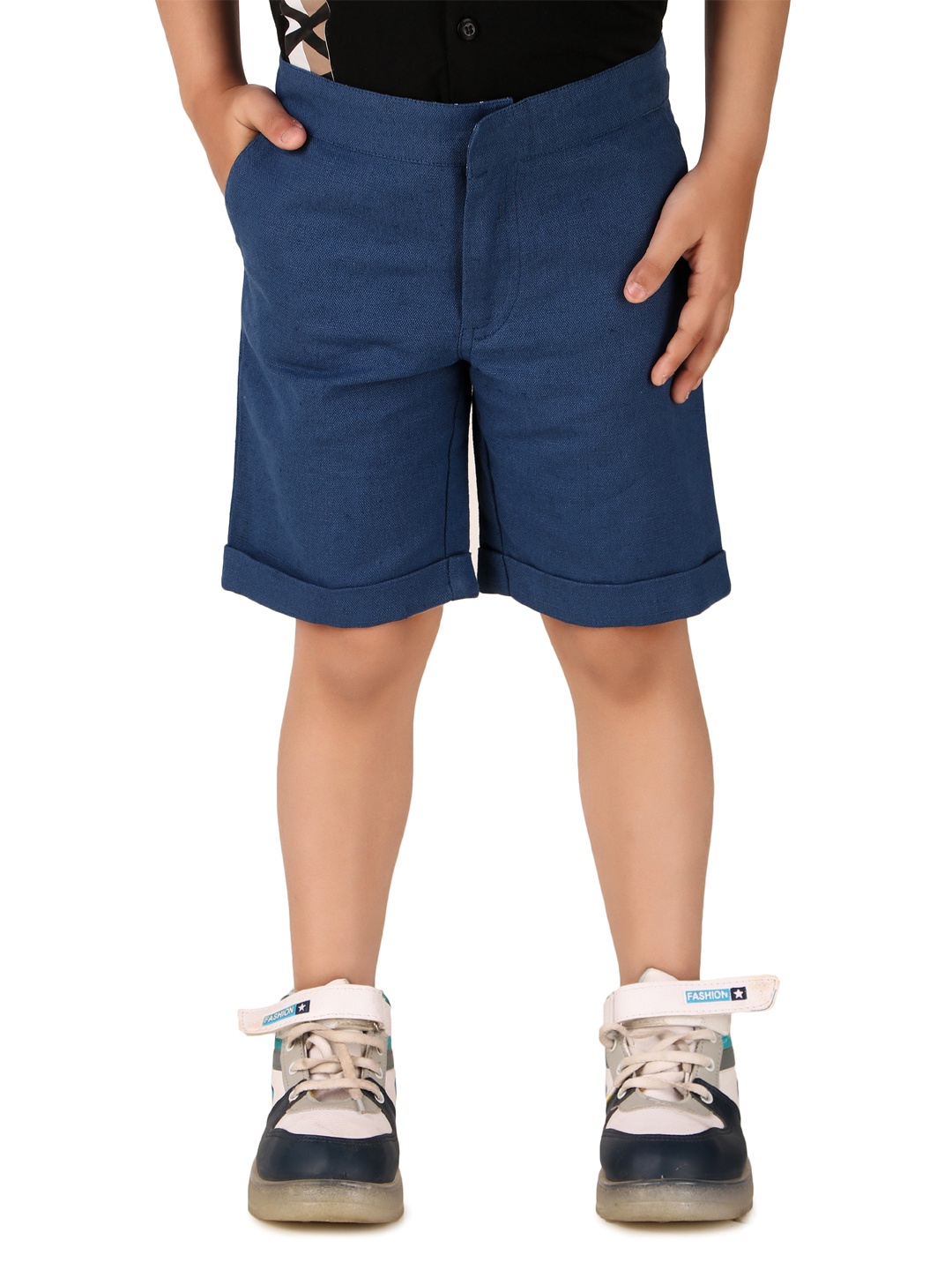 

Miyo Boys Mid-Rise Cotton Shorts, Blue