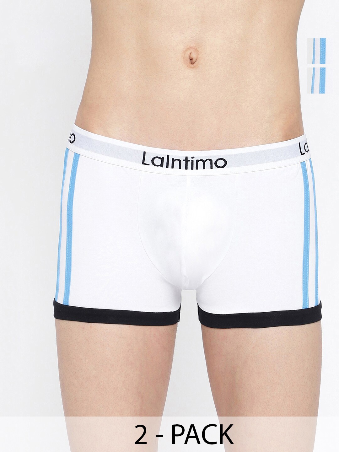 

La Intimo Men Pack Of 2 Mid-Rise Trunks LITR010B, White