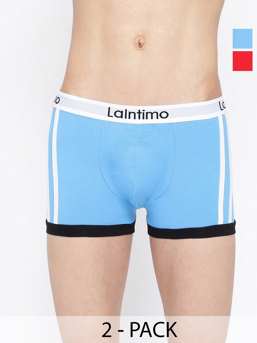 

La Intimo Men Pack Of 2 Mid-Rise Trunks LITR010B, Blue