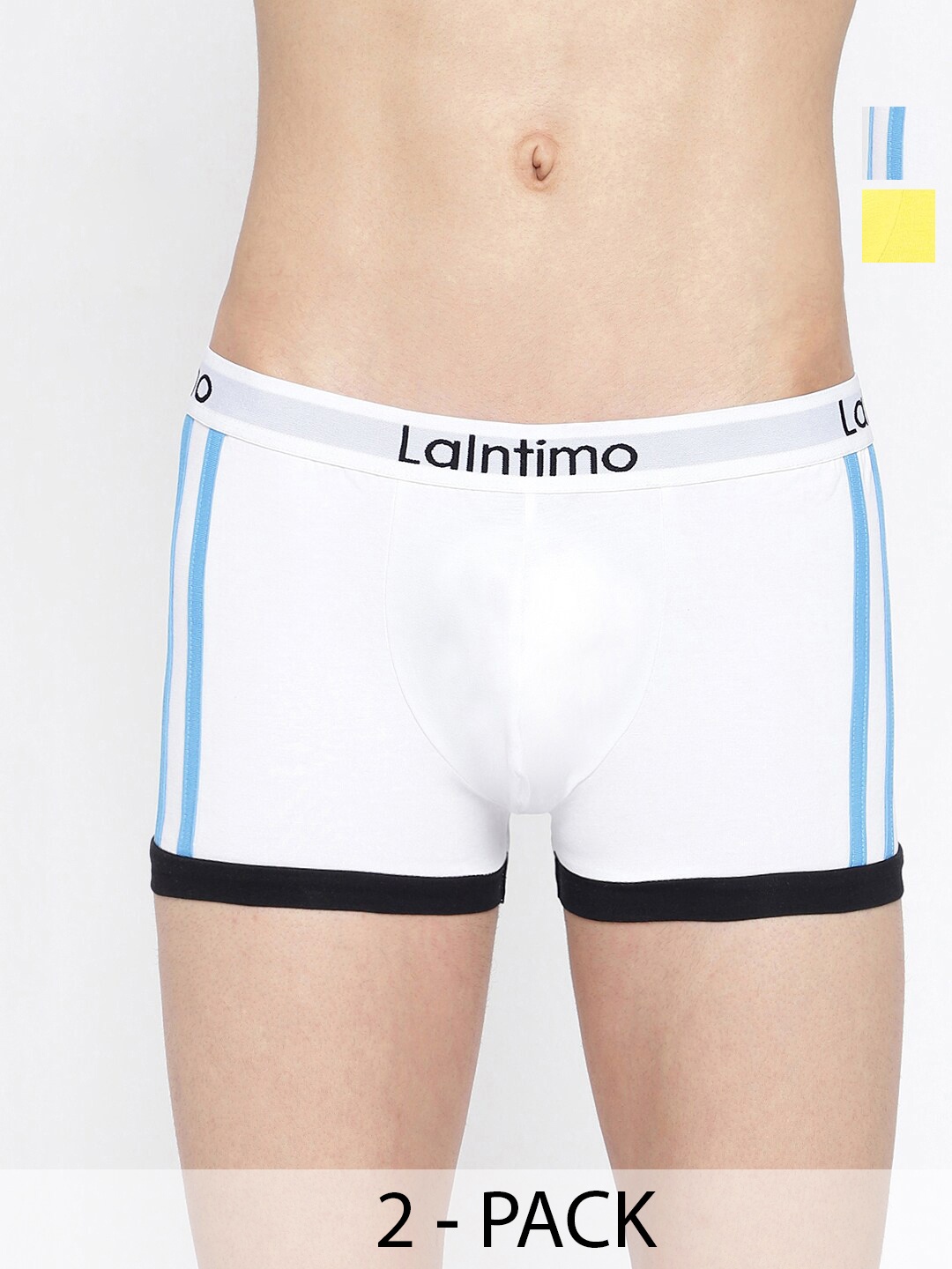 

La Intimo Men Pack Of 2 Mid-Rise Trunks LITR010B, White