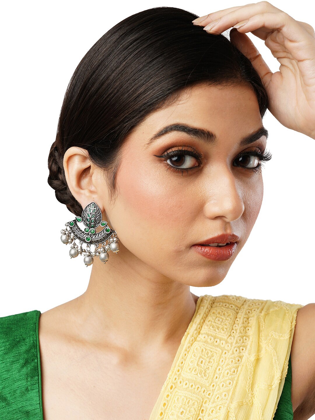 

Anouk Gold-Toned Brass-Plated Beaded Floral Drop Earrings