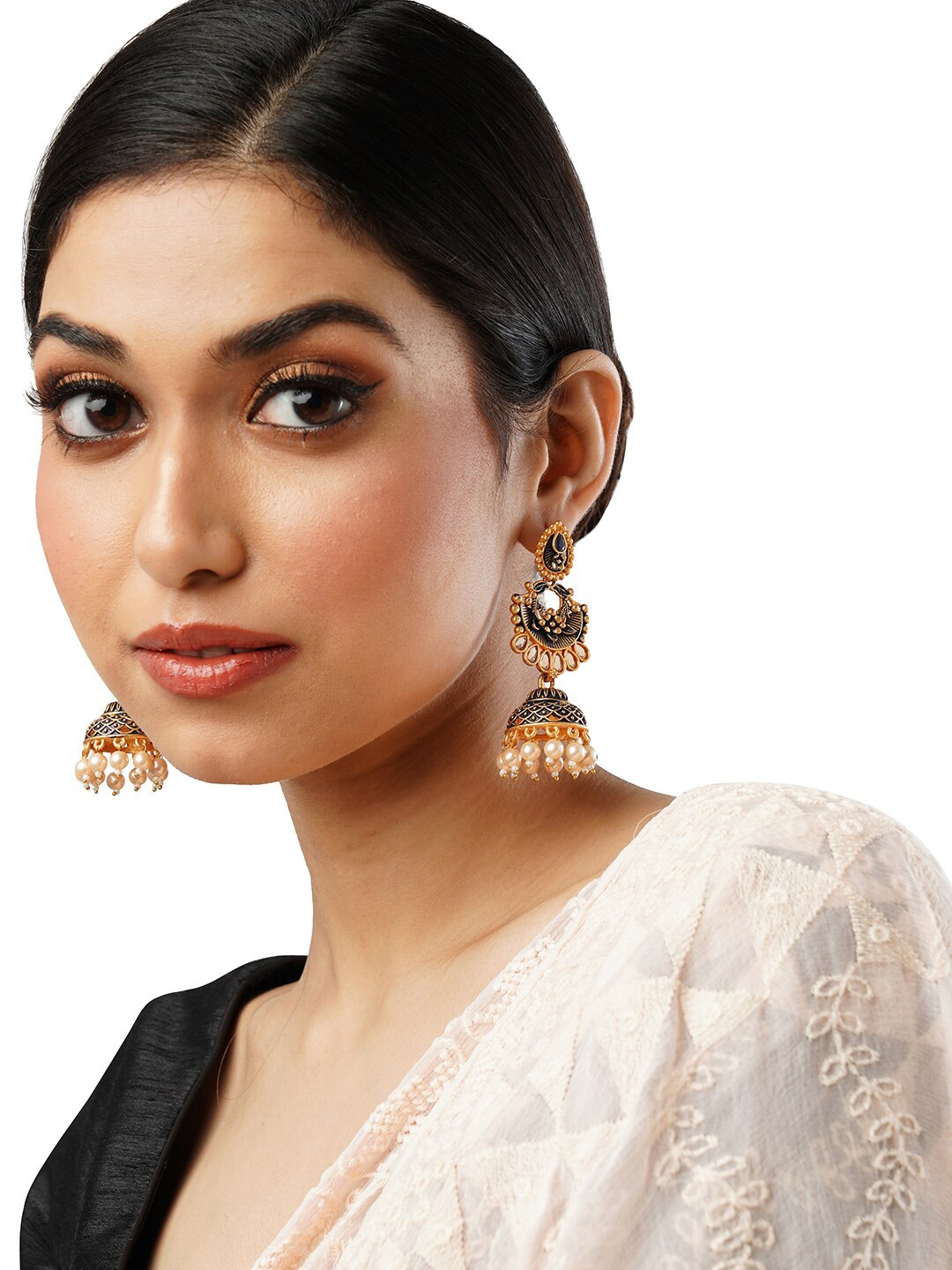 

Anouk Brass-Plated Floral Jhumkas, Gold