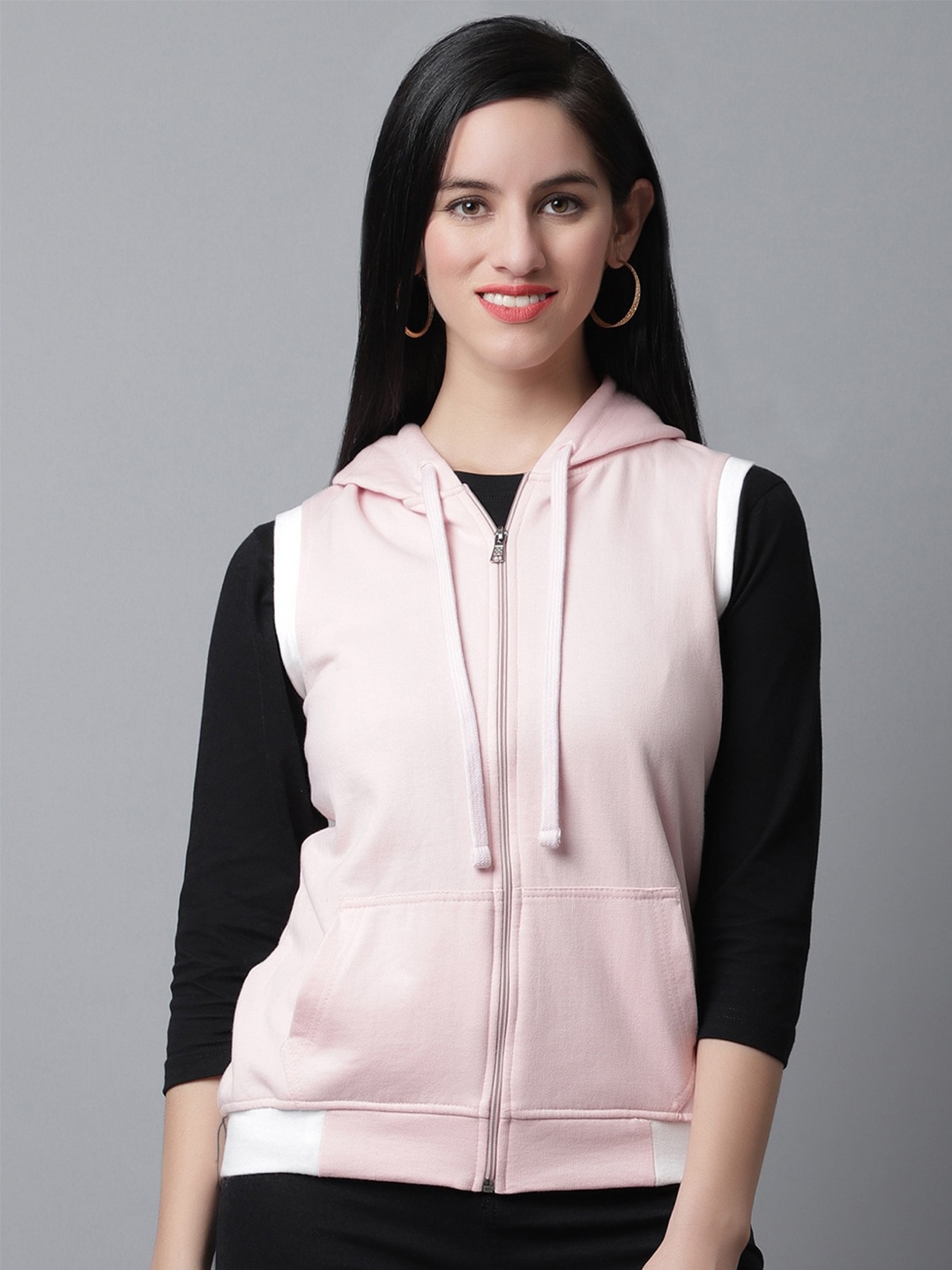 

Rute Hooded Fleece Front-Open Sweatshirt, Pink