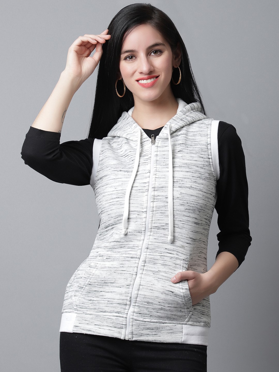 

Rute Sleeveless Hooded Sweatshirt, White