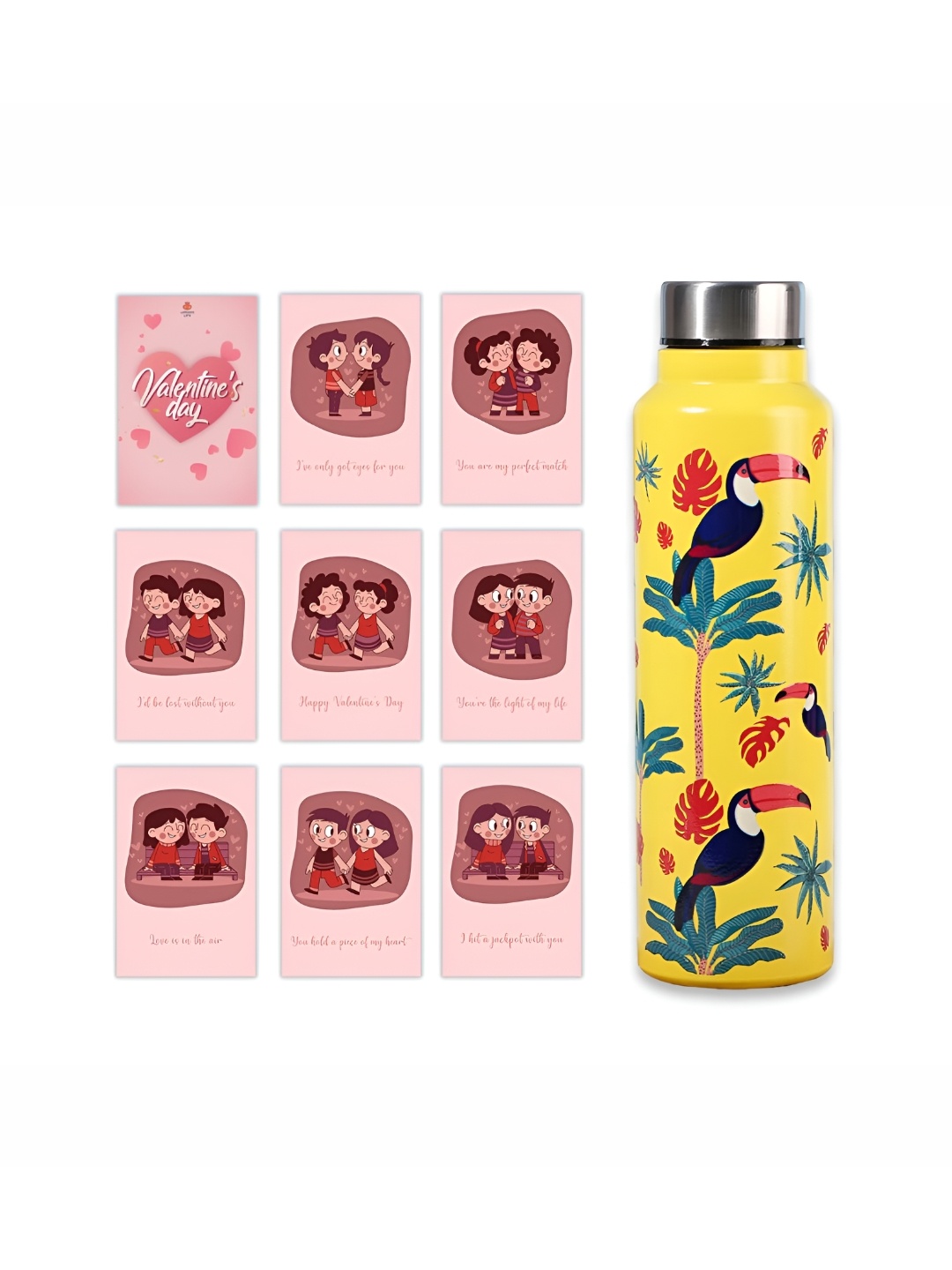 

Happening Hippo Yellow & Blue Valentine Gift Stainless Steel Water Bottle 980 ML