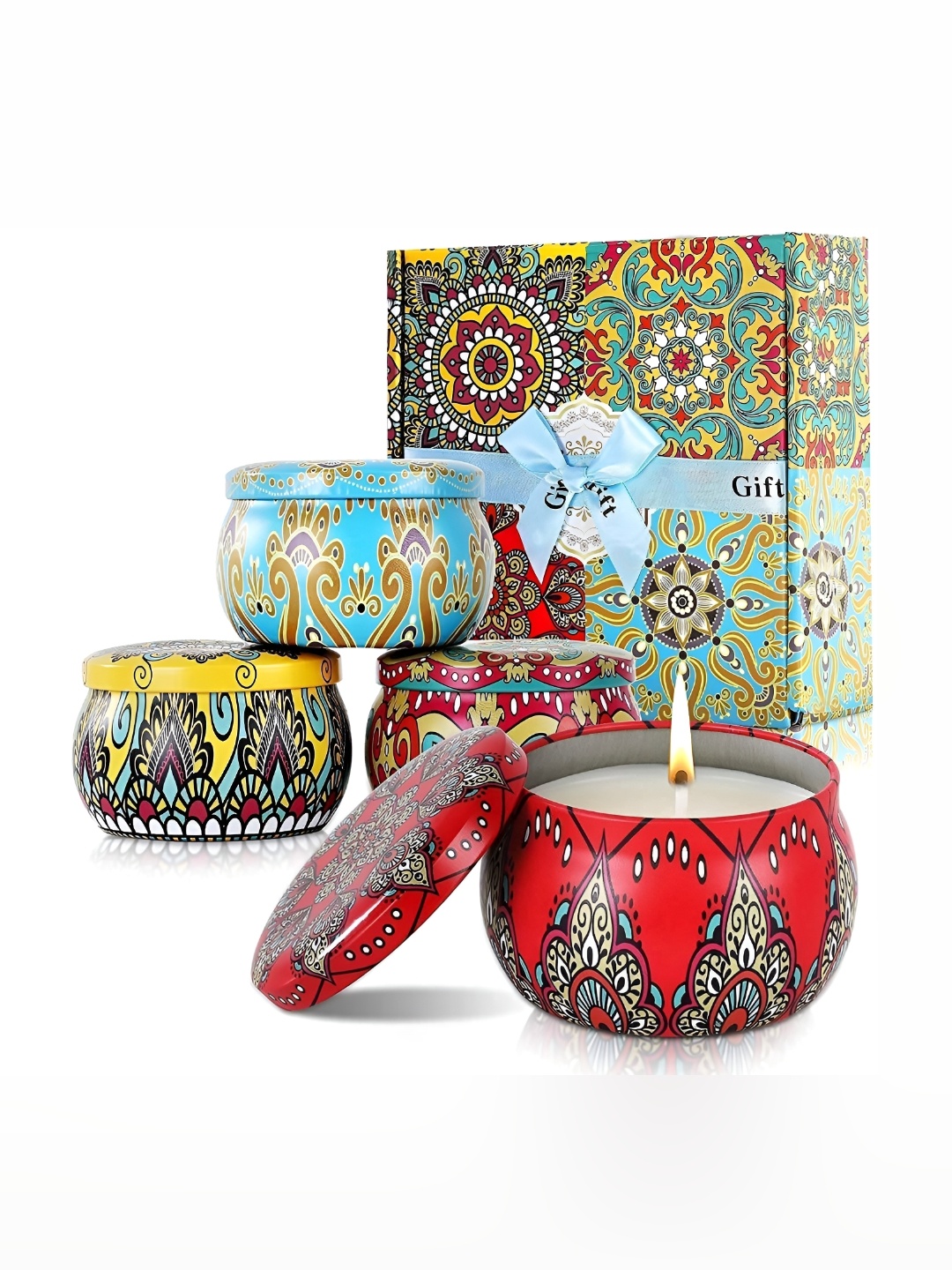 

Satyam Kraft Blue 4 pieces Tea Light Candle