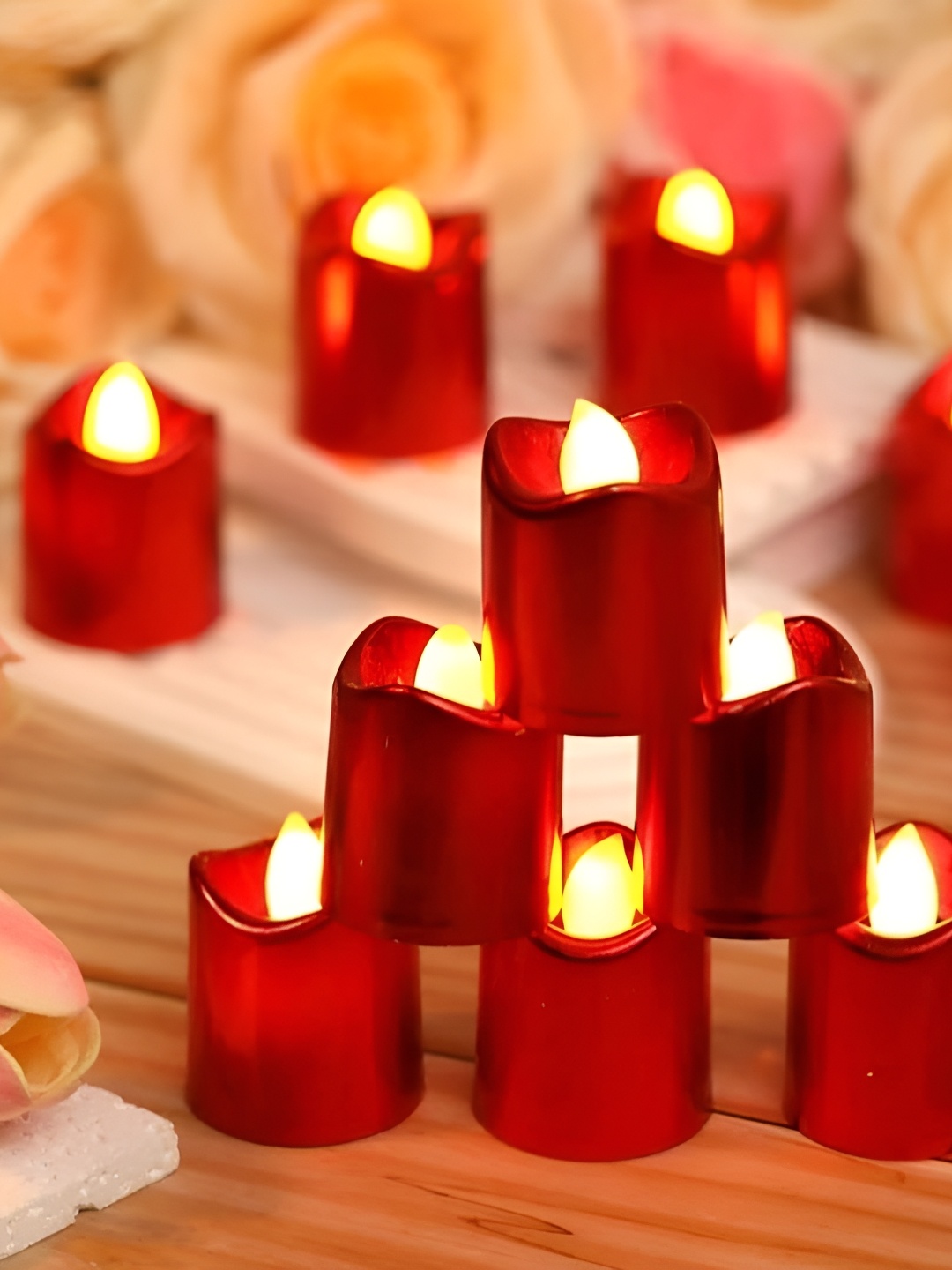 

Satyam Kraft Red 6 pieces Tea Light Candle