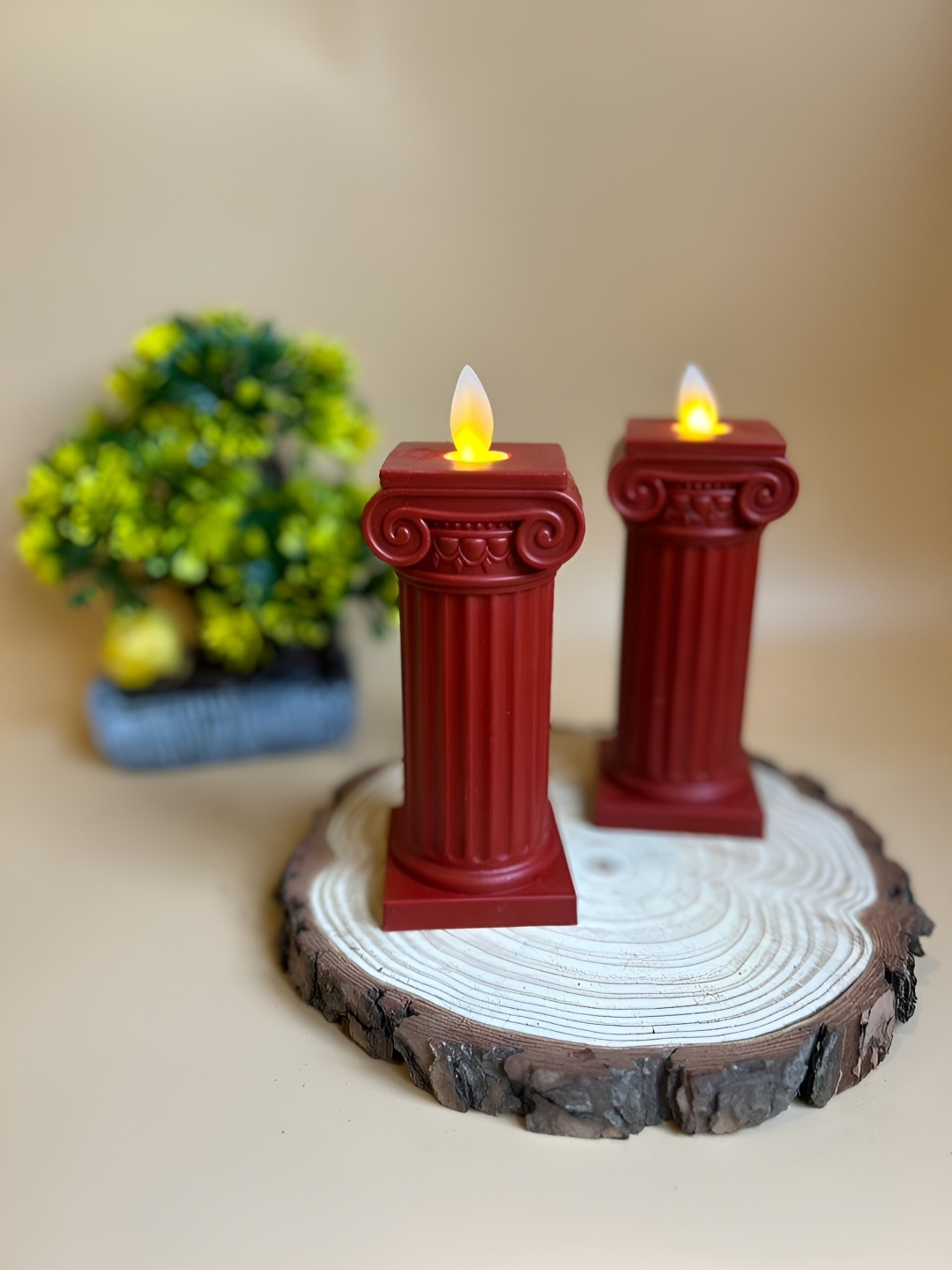 

Satyam Kraft Red 2 pieces Pillar Candle