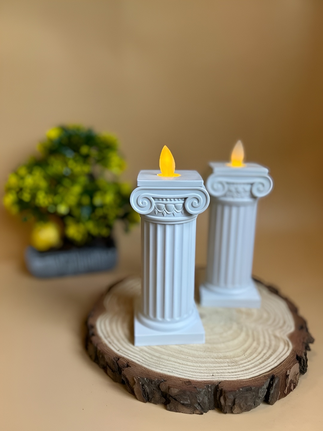 

Satyam Kraft White 2 pieces Pillar Candle