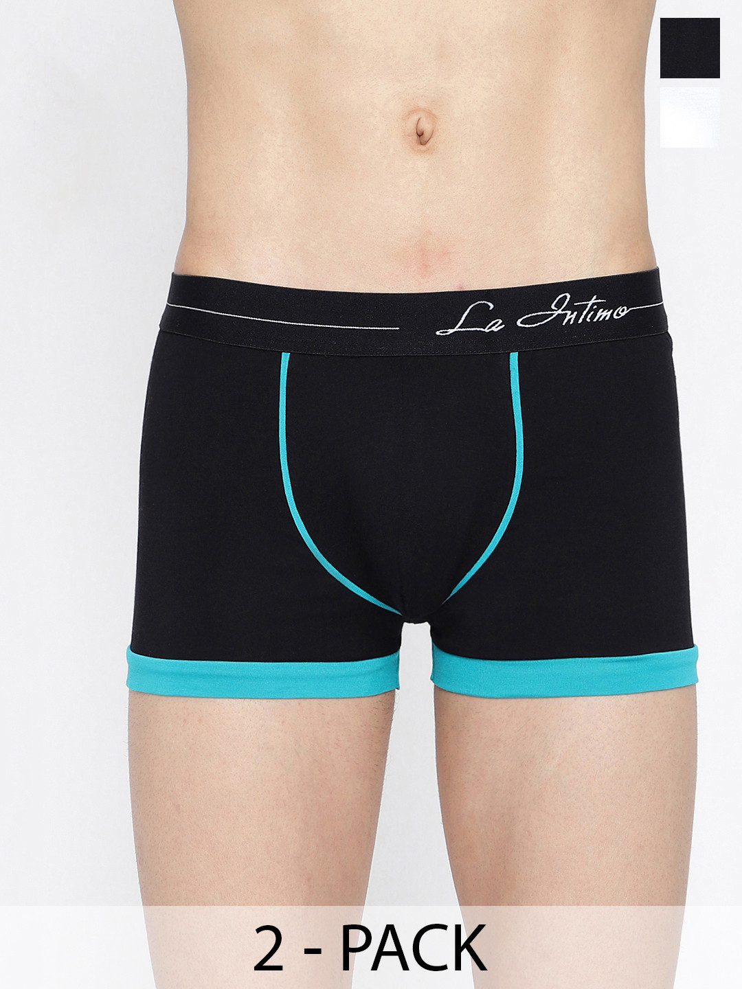 

La Intimo Men Pack Of 2 Bold Micro Sport Trunks LITR020B, Black