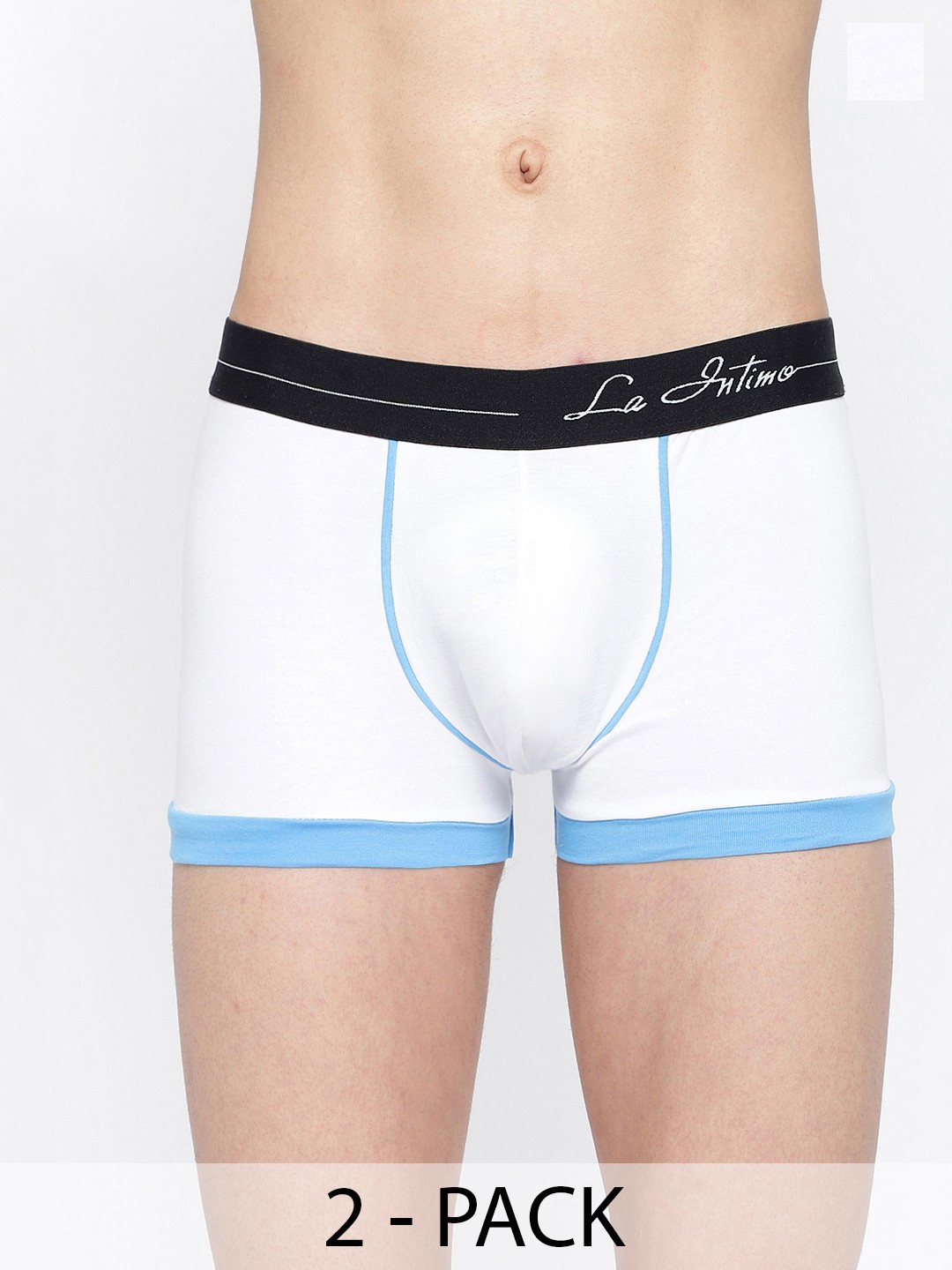 

La Intimo Men Pack Of 2 Bold Micro Sport Trunks LITR020B, White