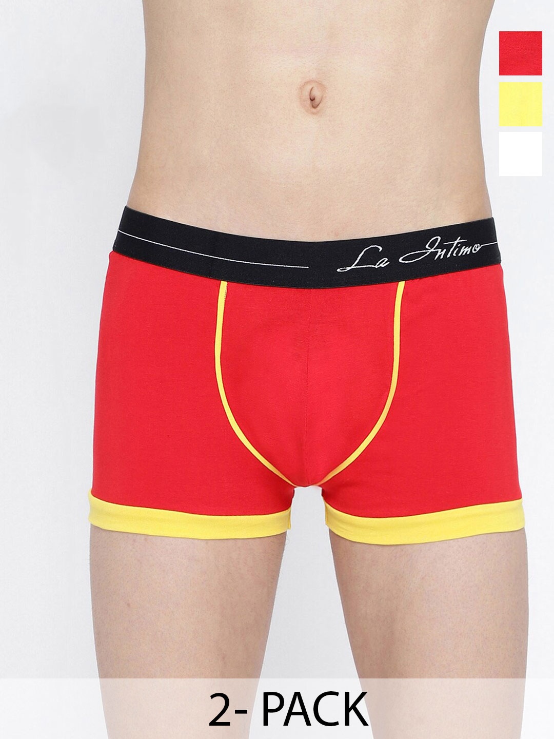 

La Intimo Men Pack Of 2 Mid-Rise Trunks LITR020B, Red