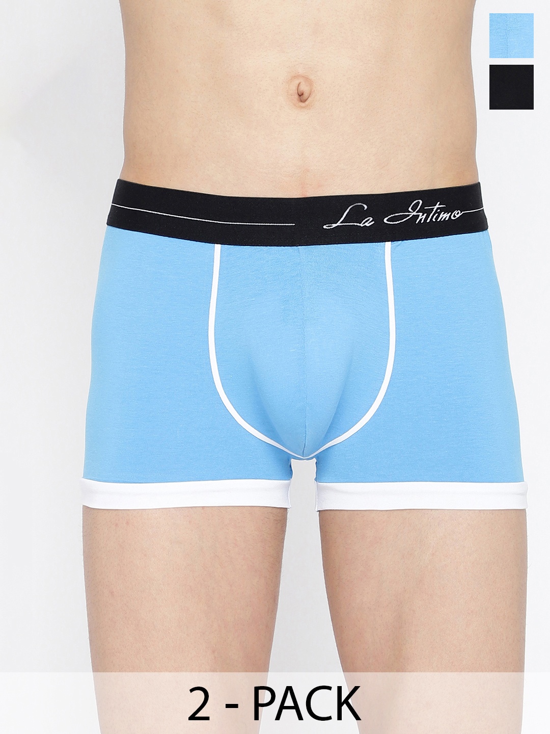 

La Intimo Men Pack Of 2 Bold Micro Sport Trunks LITR020B, Blue
