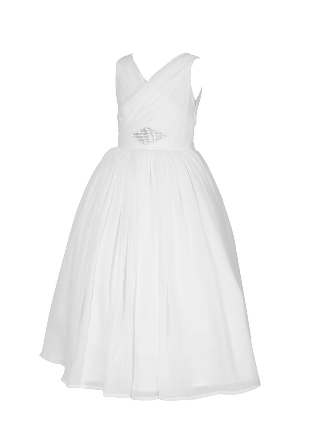 

BAESD Girls V-Neck Maxi Fit And Flare Dress, White