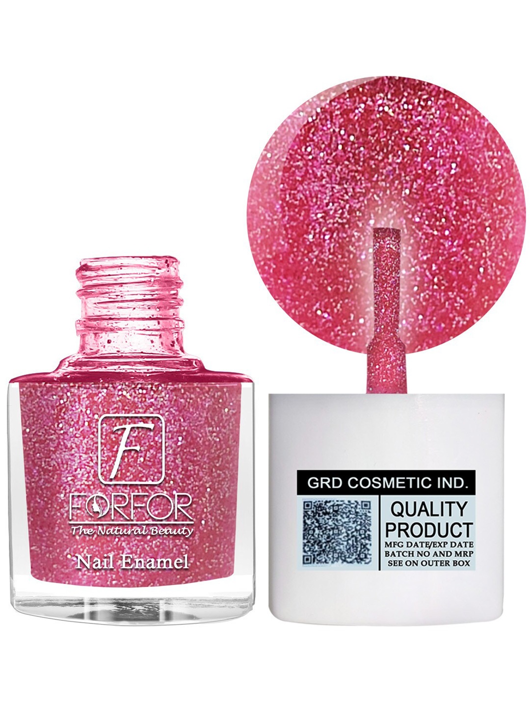 

FORFOR High Shine Set Of 4 Glitter Nail Polish-5mlEach- Turquoise-Lavender-Brown-Baby Pink