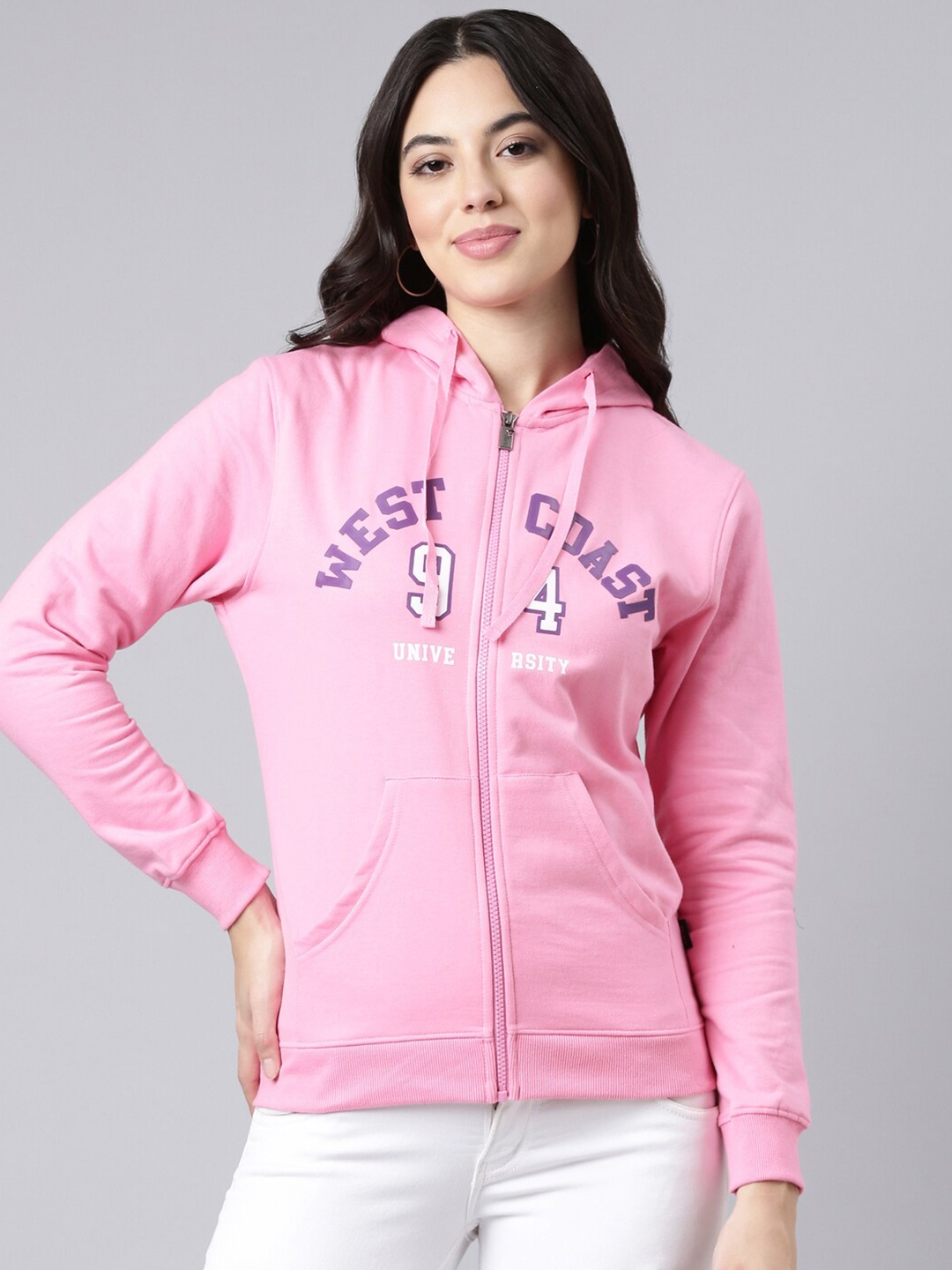 

DIXCY SCOTT Slimz Typography Printed Hooded Sweatshirt, Pink