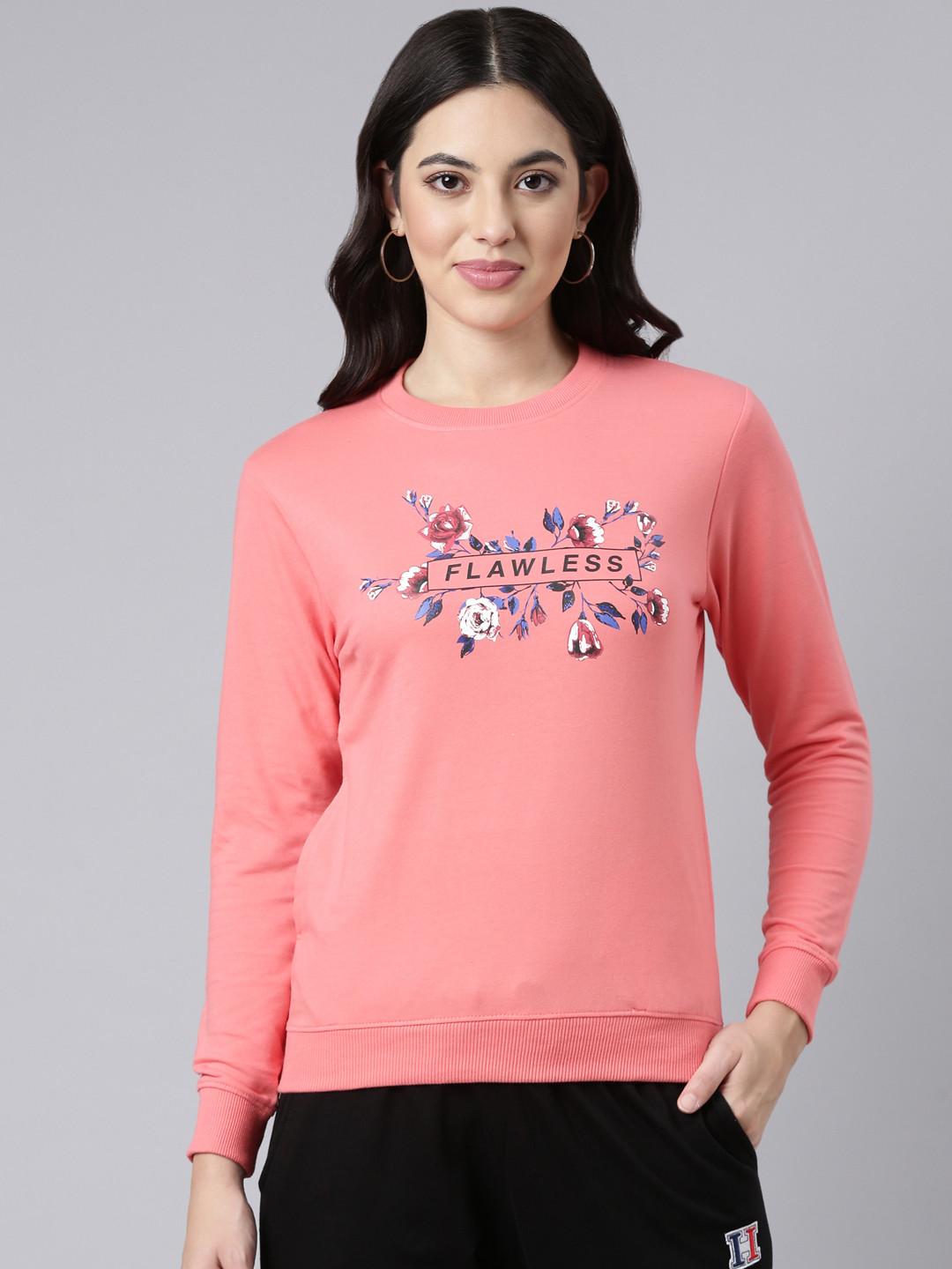 

DIXCY SCOTT Slimz Floral Printed Pullover Sweatshirt, Pink