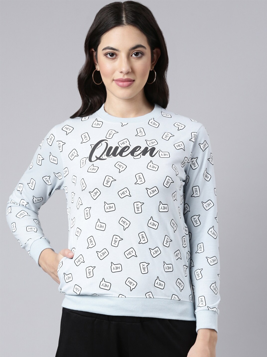 

DIXCY SCOTT Slimz Typography Printed Cotton Sweatshirt, Blue