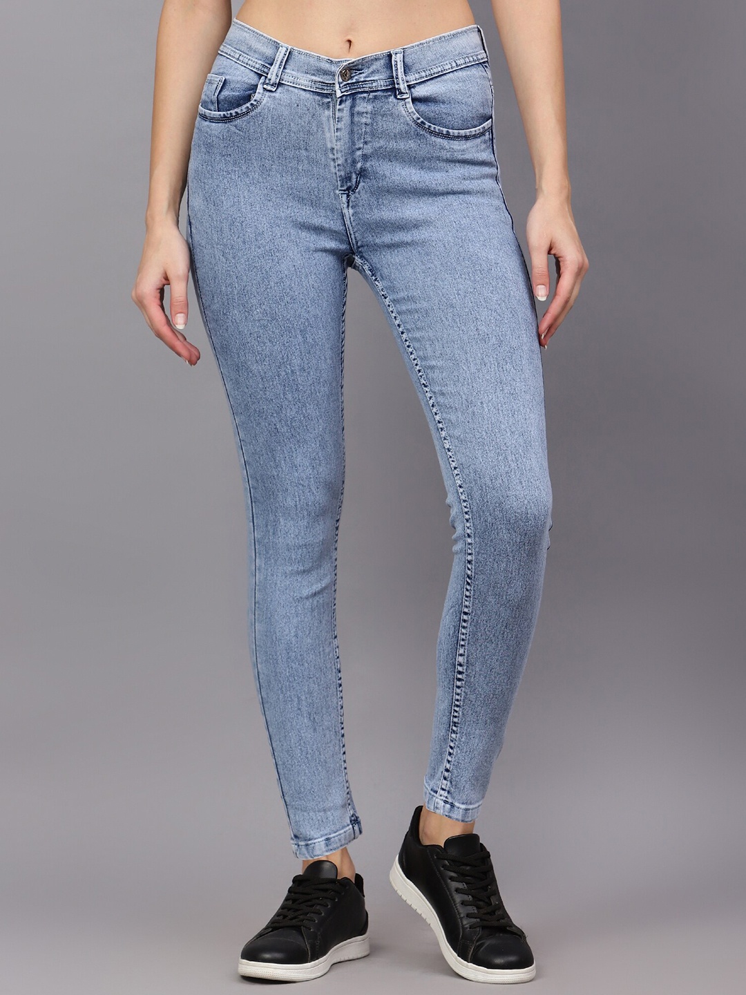

TYFFYN Women Jean Slim Fit High-Rise Heavy Fade Stretchable Jeans, Blue
