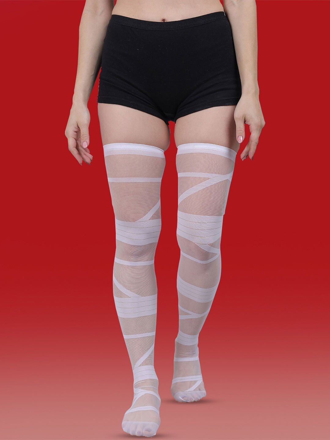 

COLOR STYLE Patterned Sheer Stockings, White
