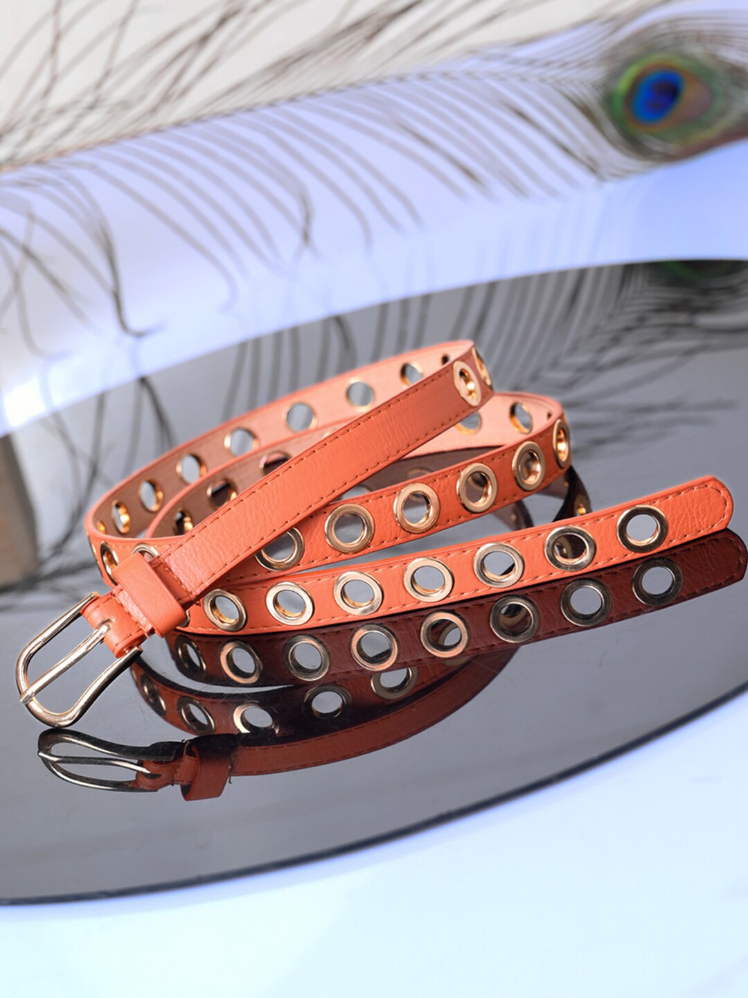 

DressBerry Women Tan Embellished Belt