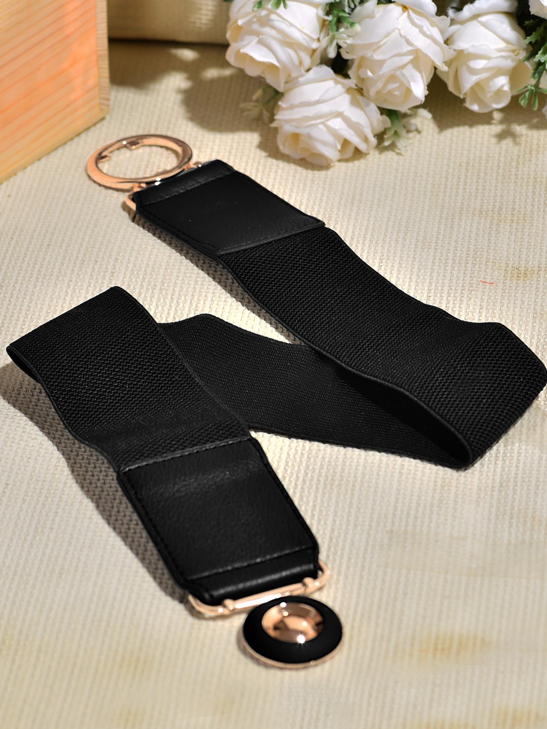 

DressBerry Women Black Textured Belt