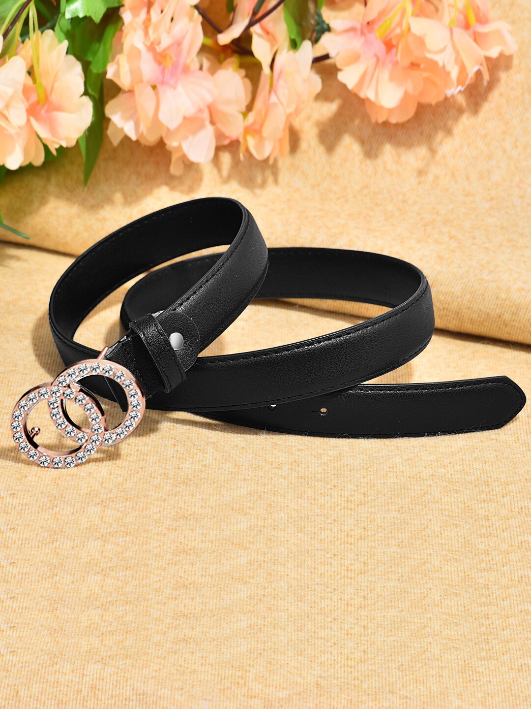 

DressBerry Women Black Embellished Slim Belt