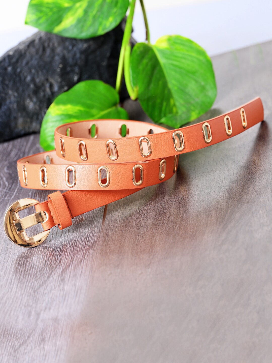 

DressBerry Women Embellished Belt, Tan