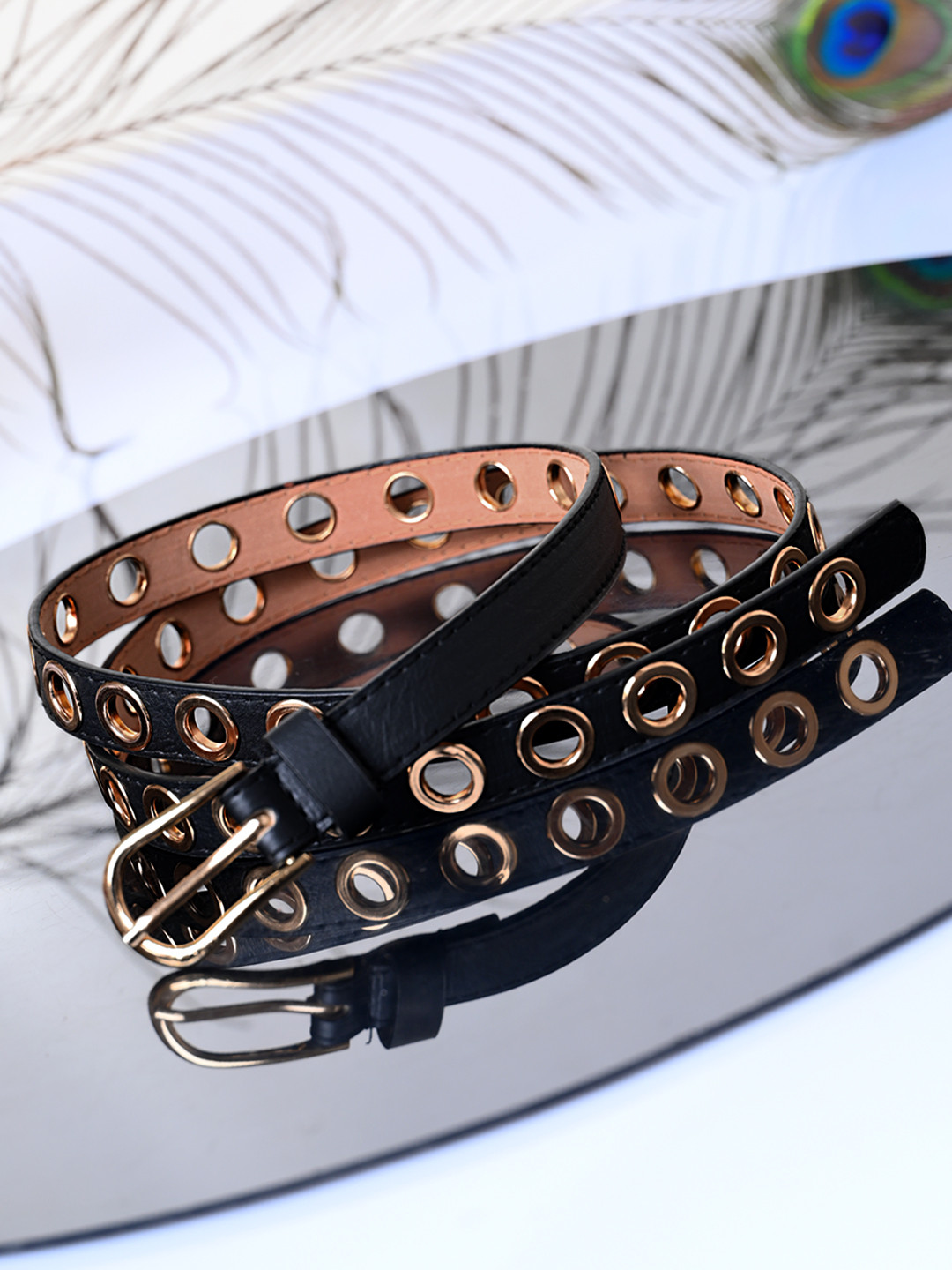 

DressBerry Women Black Embellished Slim Belt