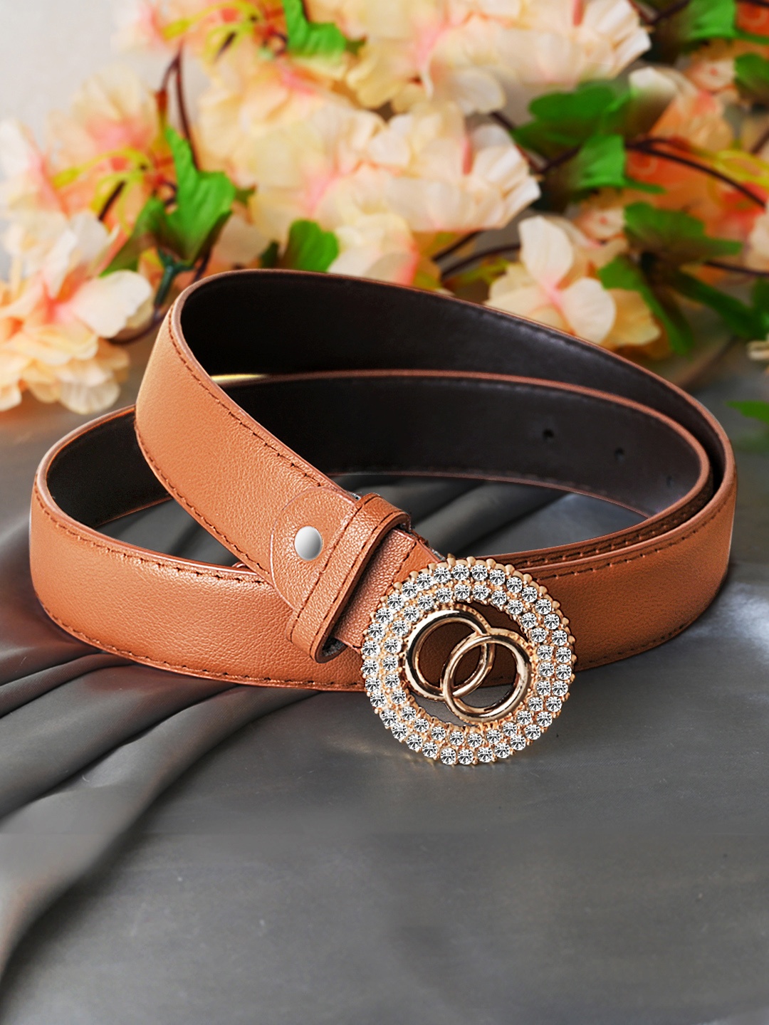 

DressBerry Women Tan Embellished Belt