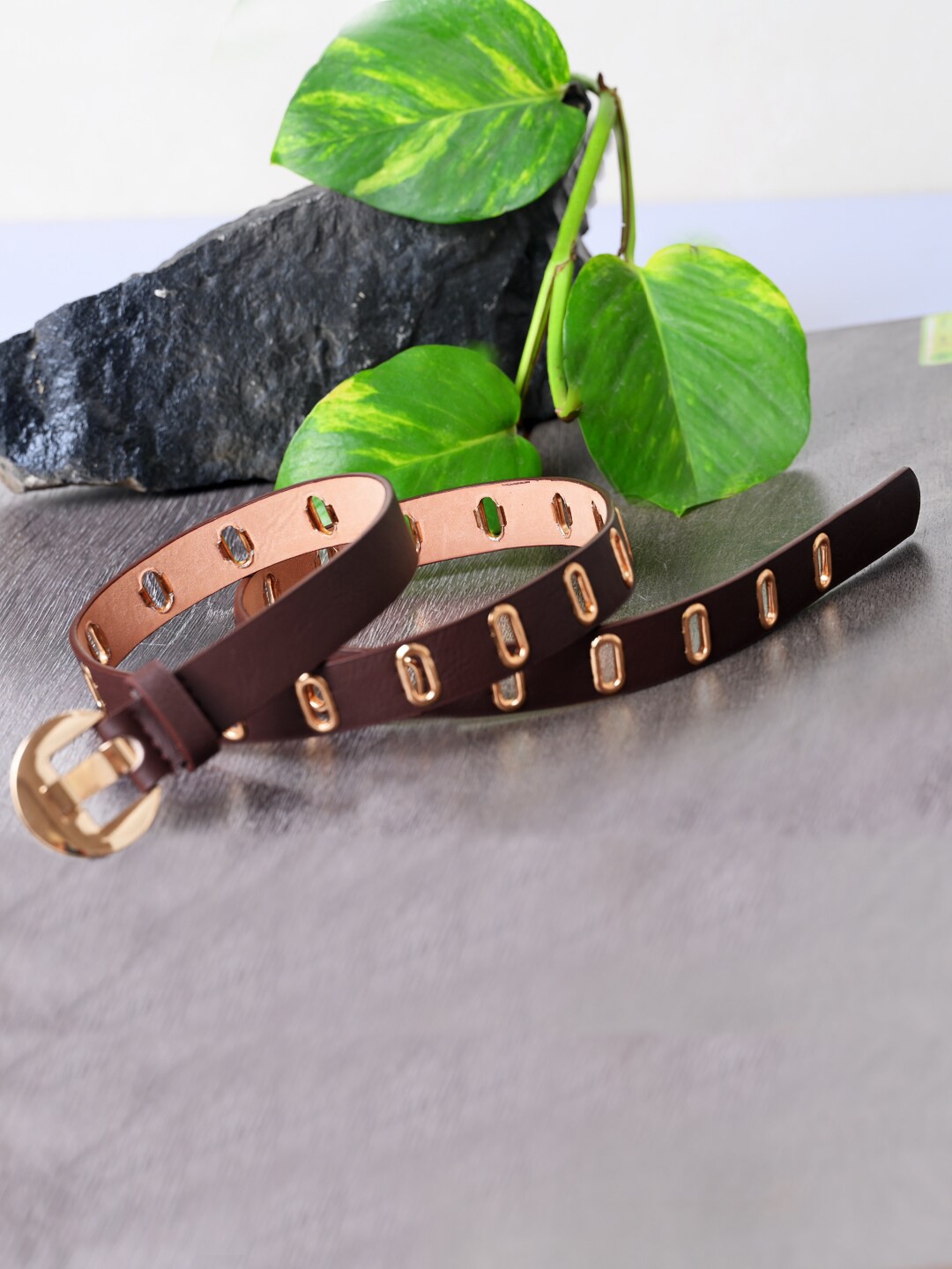 

DressBerry Women Embellished Belt, Brown