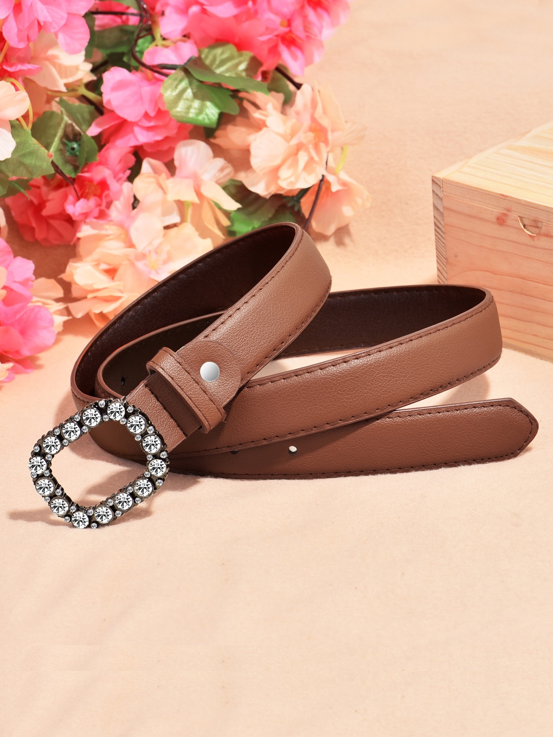 

DressBerry Women Tan Embellished Belt