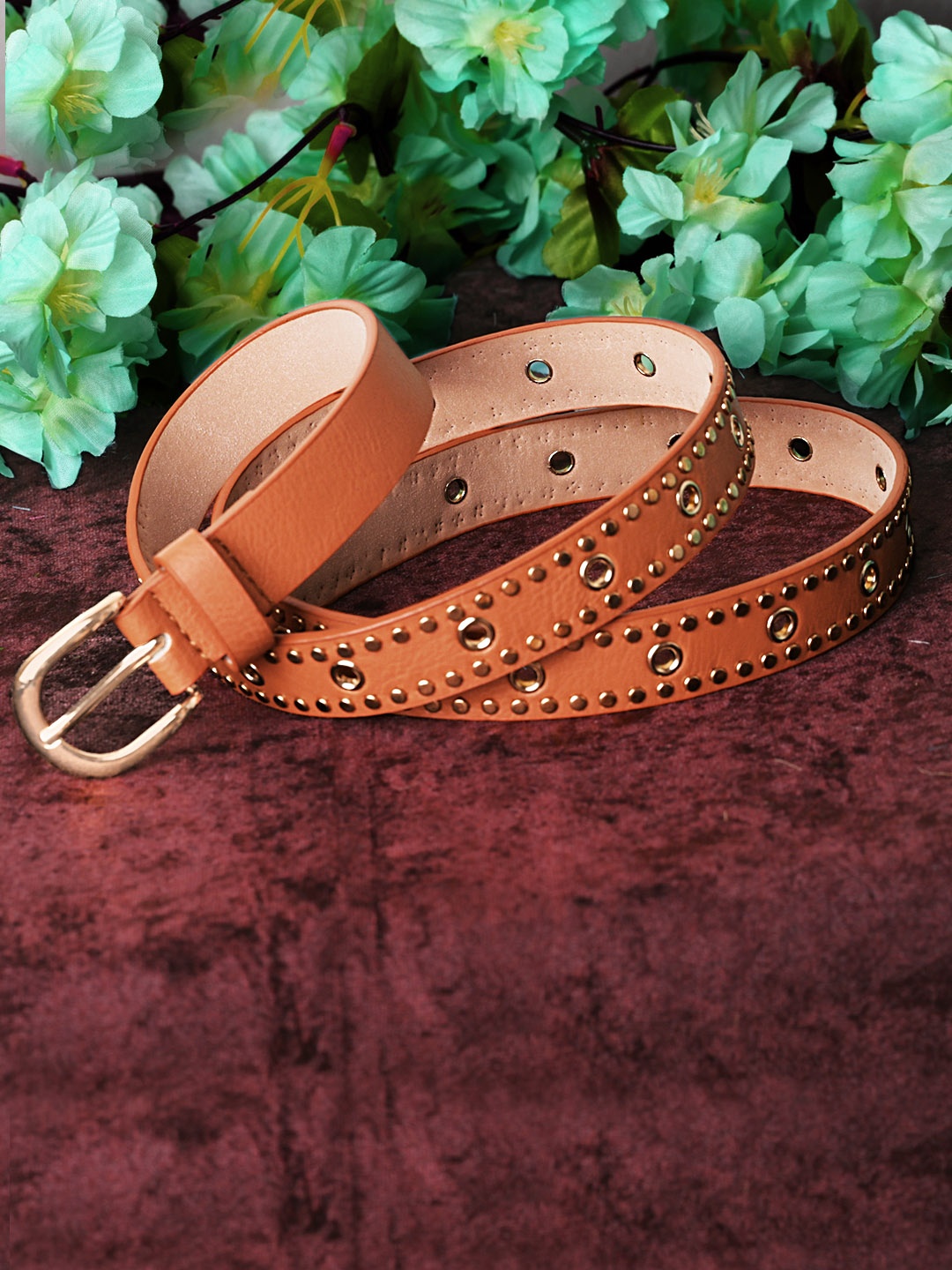 

DressBerry Women Tan Embellished Belt