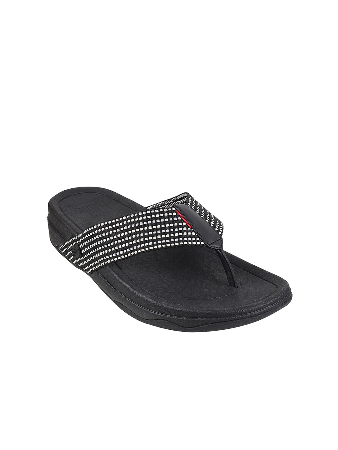 

fitflop Textured Slip-On Comfort Sandals, Black