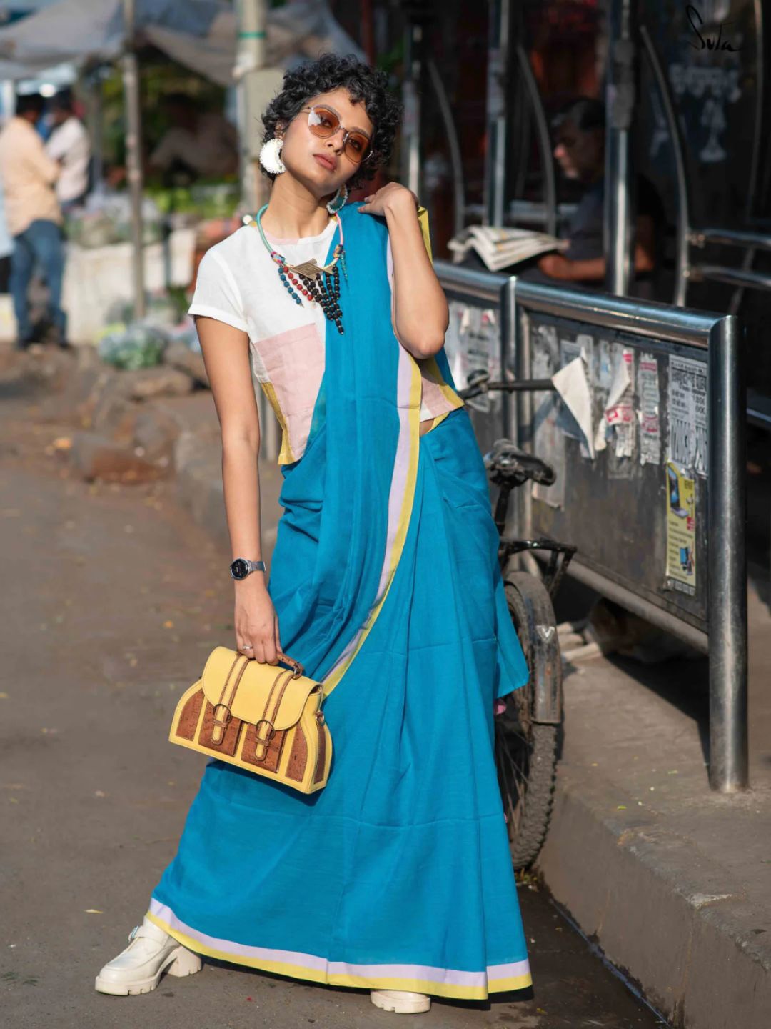 

Suta Pure Cotton Saree, Blue