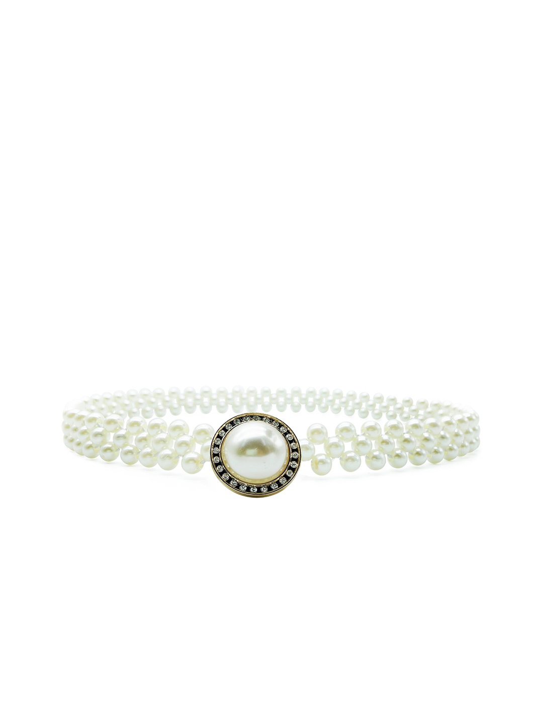 

SYGA Women Pearl Beaded Embellished Belt, Gold