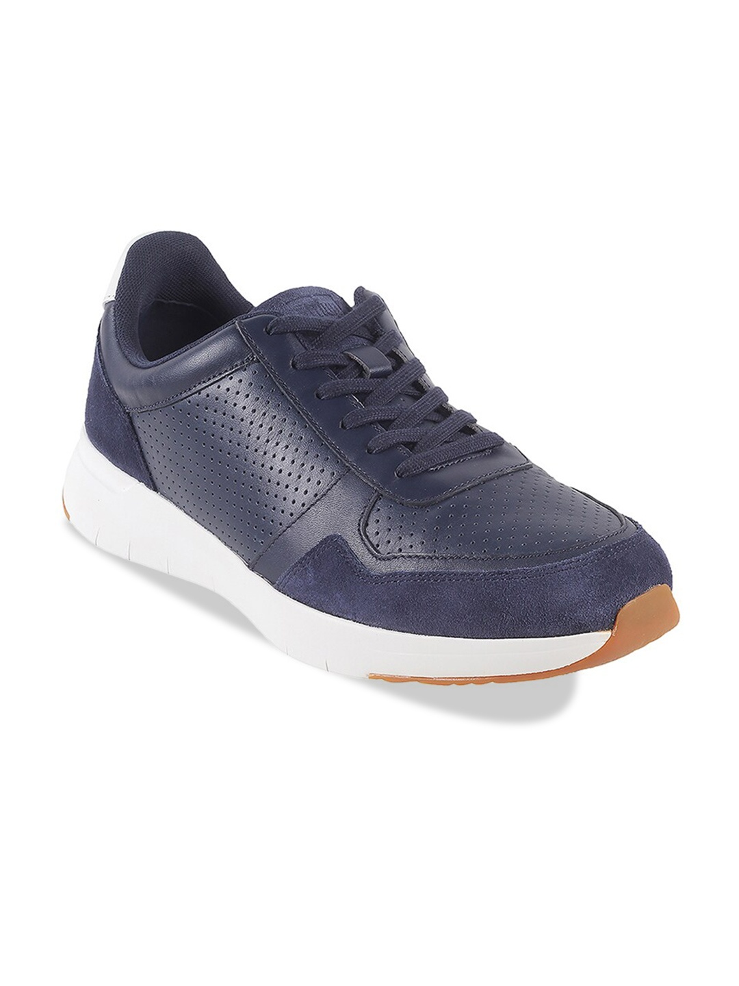 

fitflop Men Textured Laser Cuts Detail Sneakers, Blue