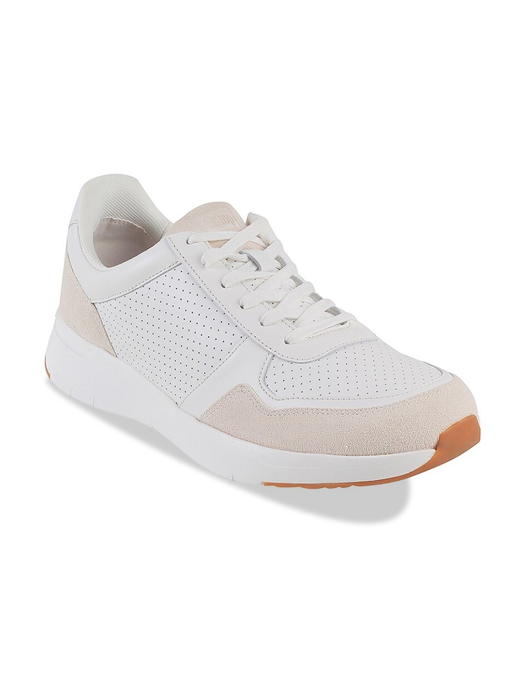 

fitflop Men Textured Laser Cuts Detail Sneakers, White
