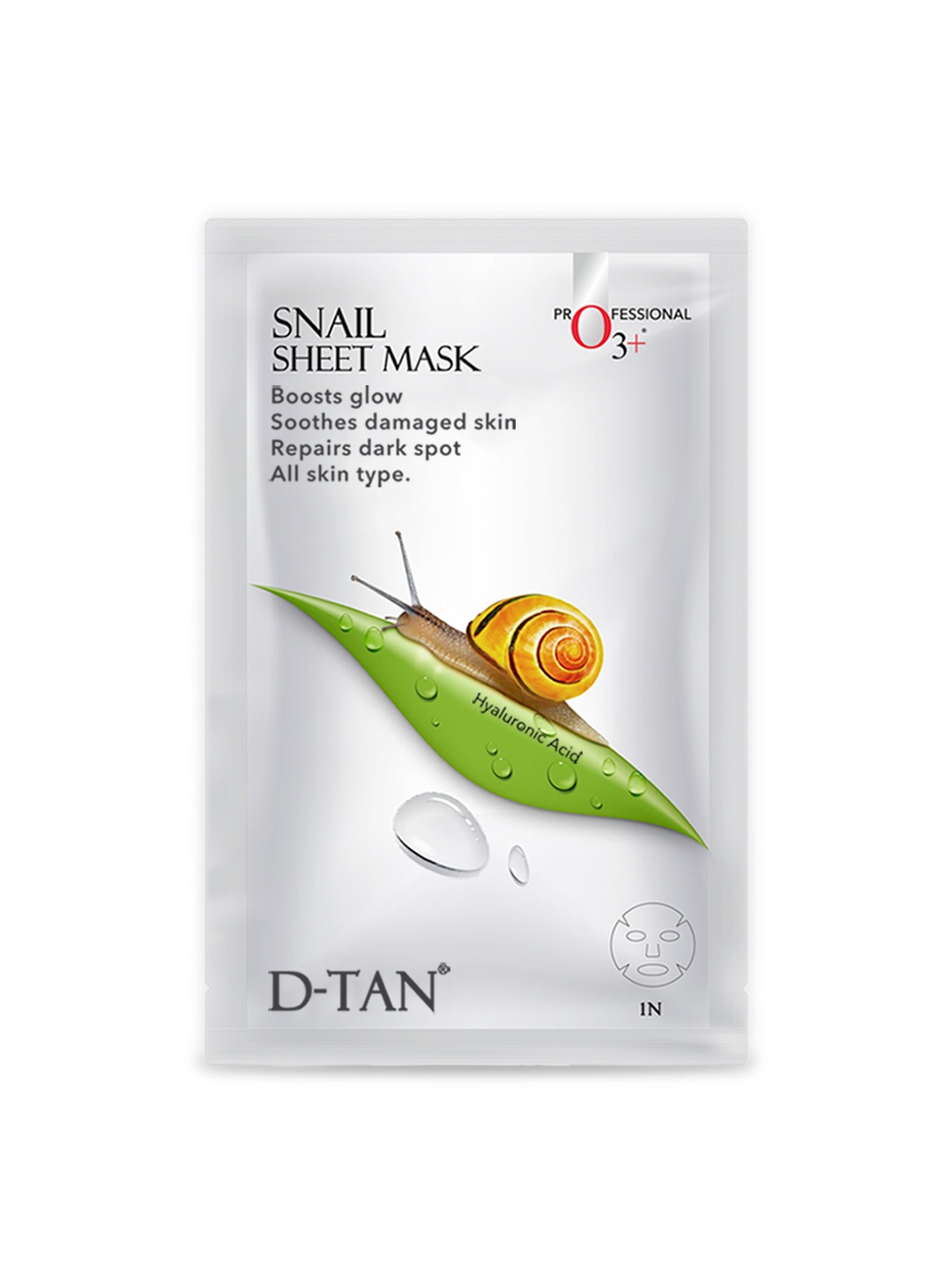 

O3+ Snail Mucin Instant Glass Sheet Mask - 30 ml, White