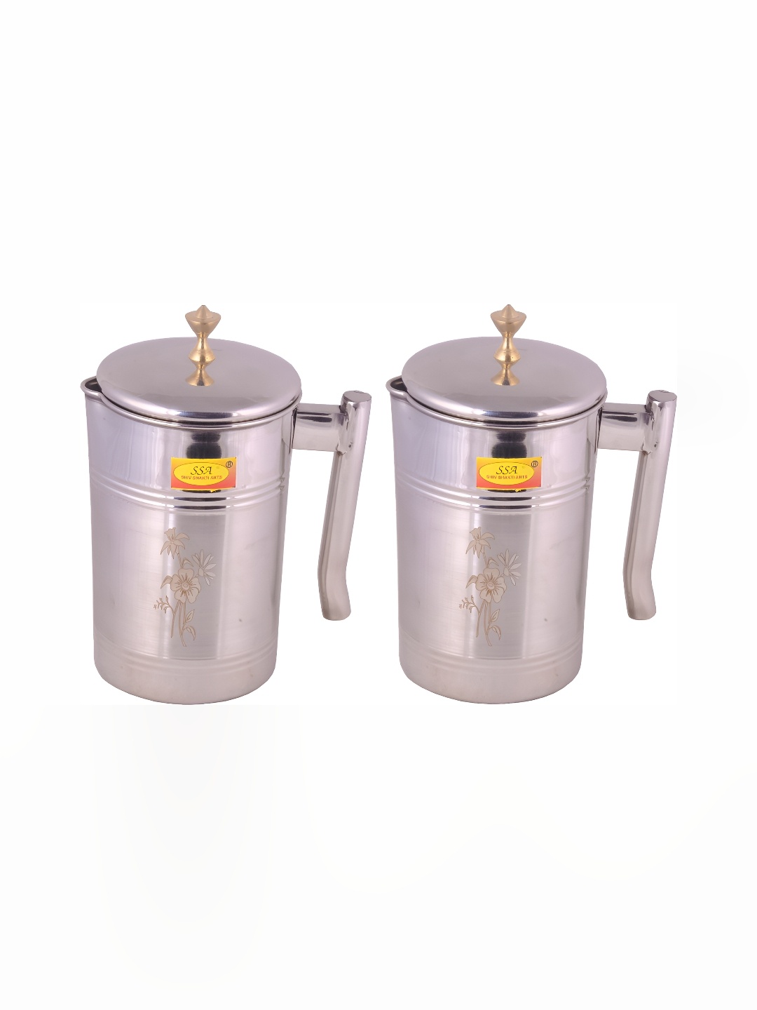 

Shivshakti Arts Silver-Toned Easy to Clean Stainless Steel Water Jugs