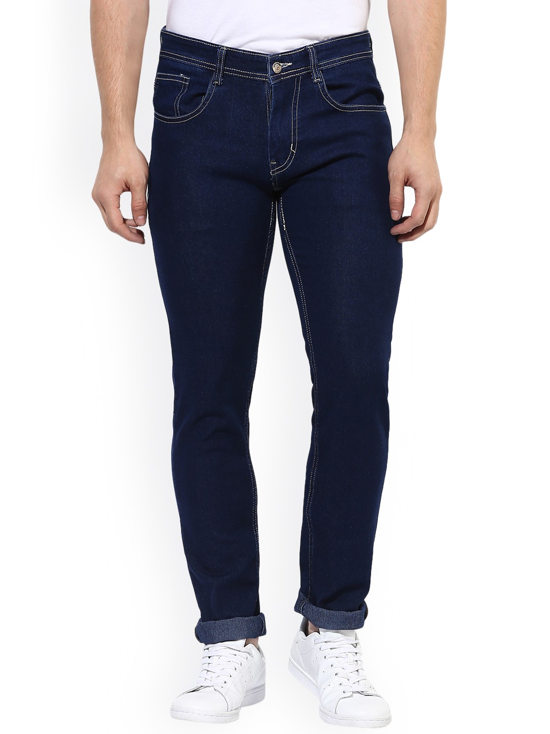 

Hangup Men Blue Regular Fit Mid-Rise Clean Look Stretchable Jeans