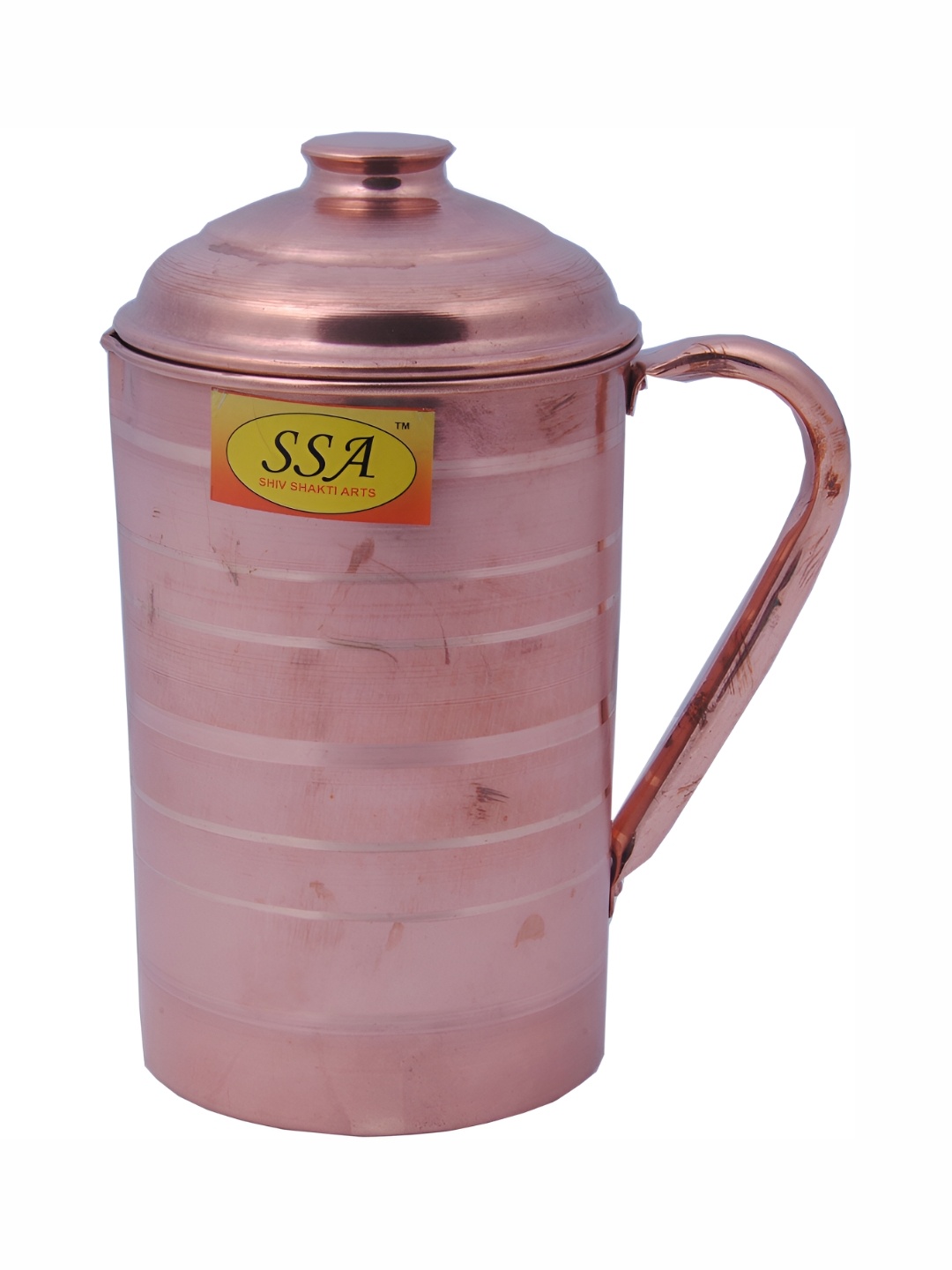 

Shivshakti Arts Copper Toned Textured Easy to Clean Copper Water Jugs 1.5 L