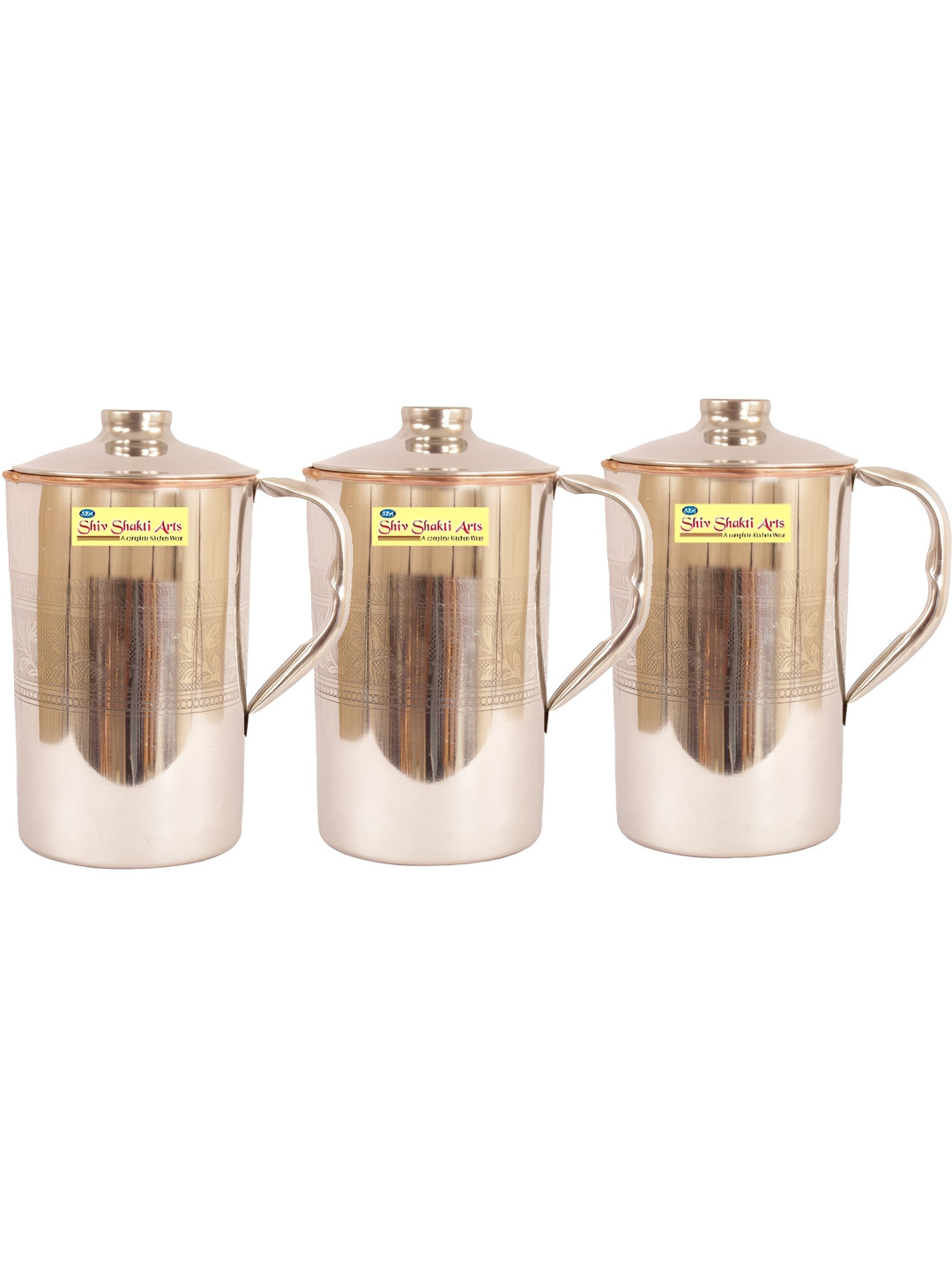 

Shivshakti Arts Steel Toned Textured Copper Easy to Clean Water Jugs 1.7 L