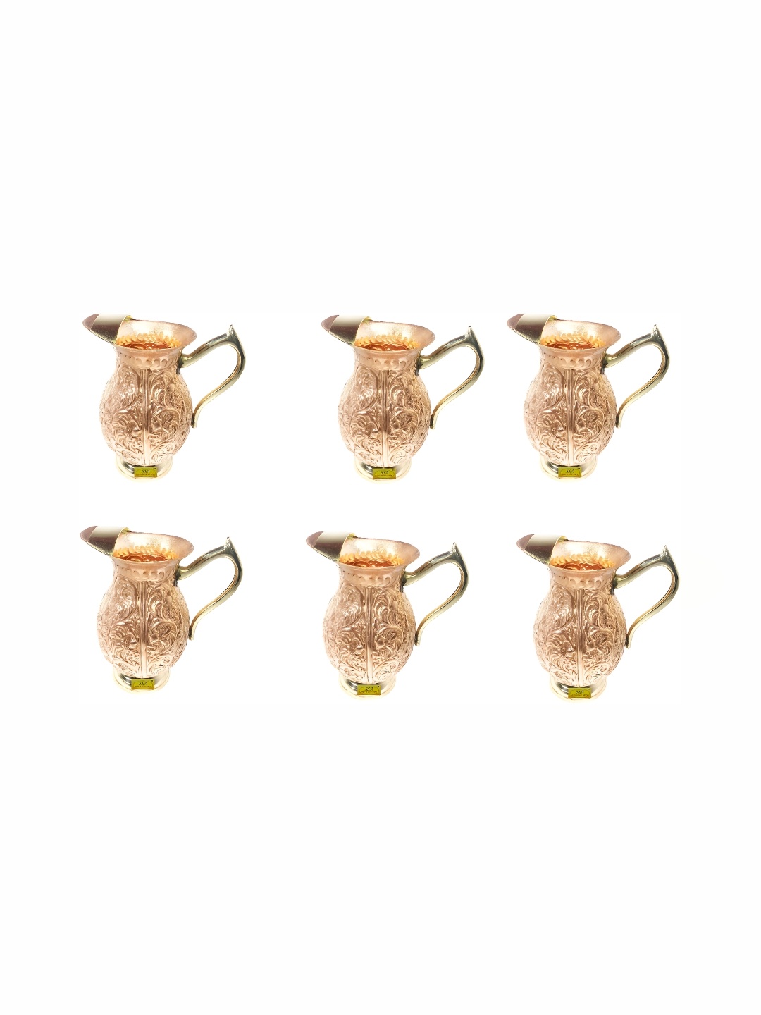 

Shivshakti Arts Brown 6 Pieces Copper Easy to Clean Water Jugs 1.5 L