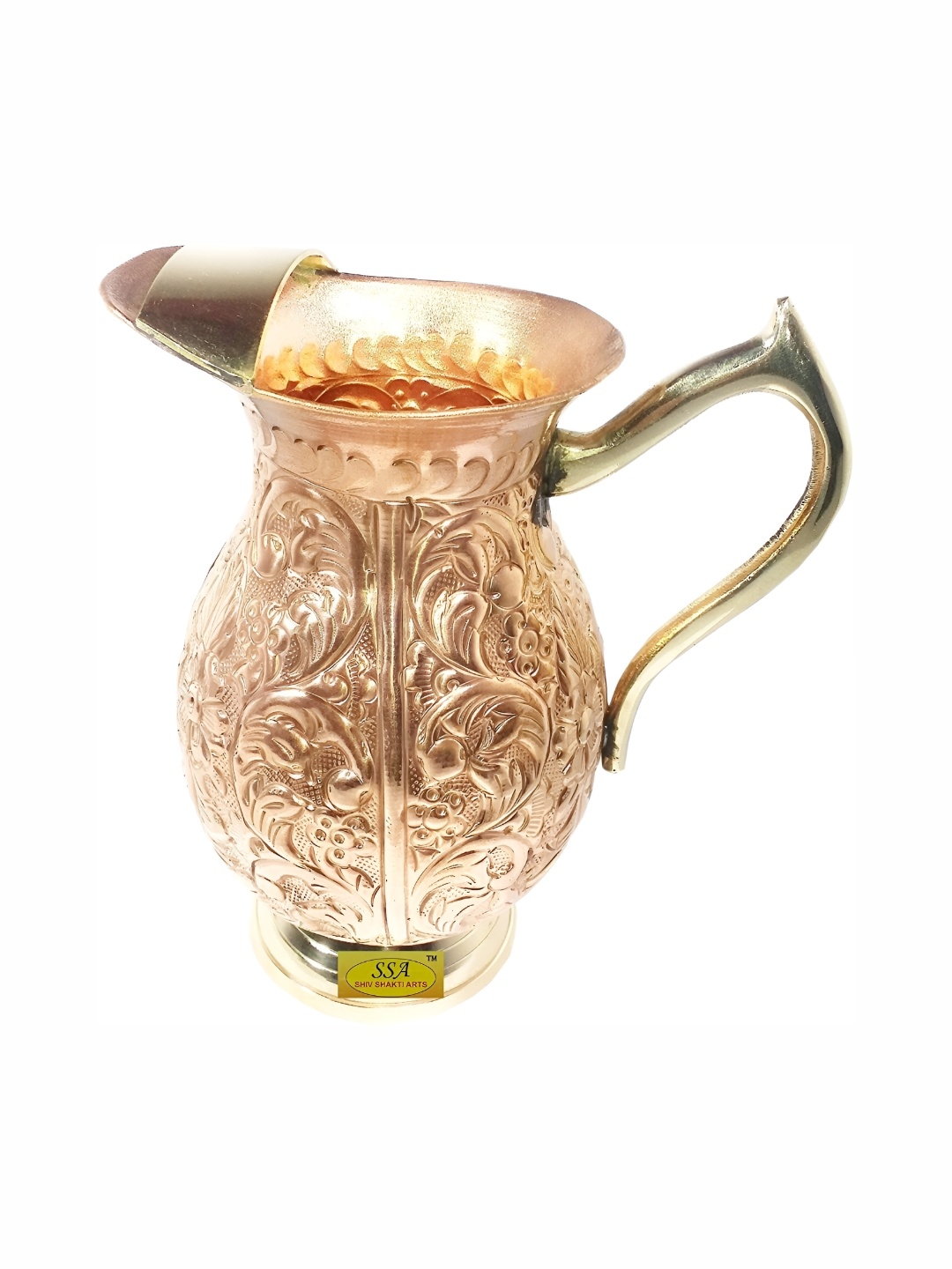 

Shivshakti Arts Textured Easy To Clean Copper Water Jug 1.5 L