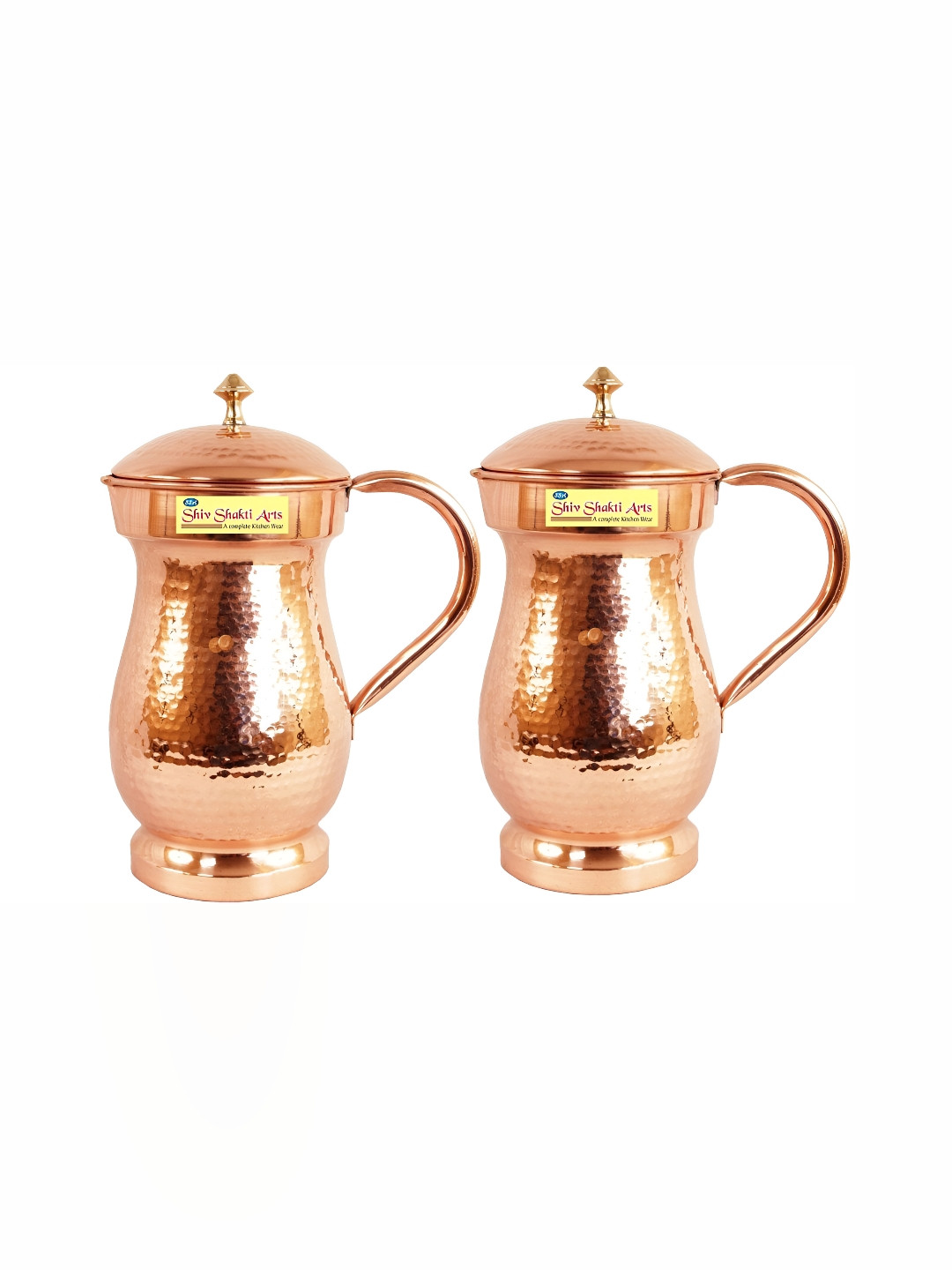 

Shivshakti Arts 2 Pieces Easy To Clean Copper Water Jugs 1.7 Each
